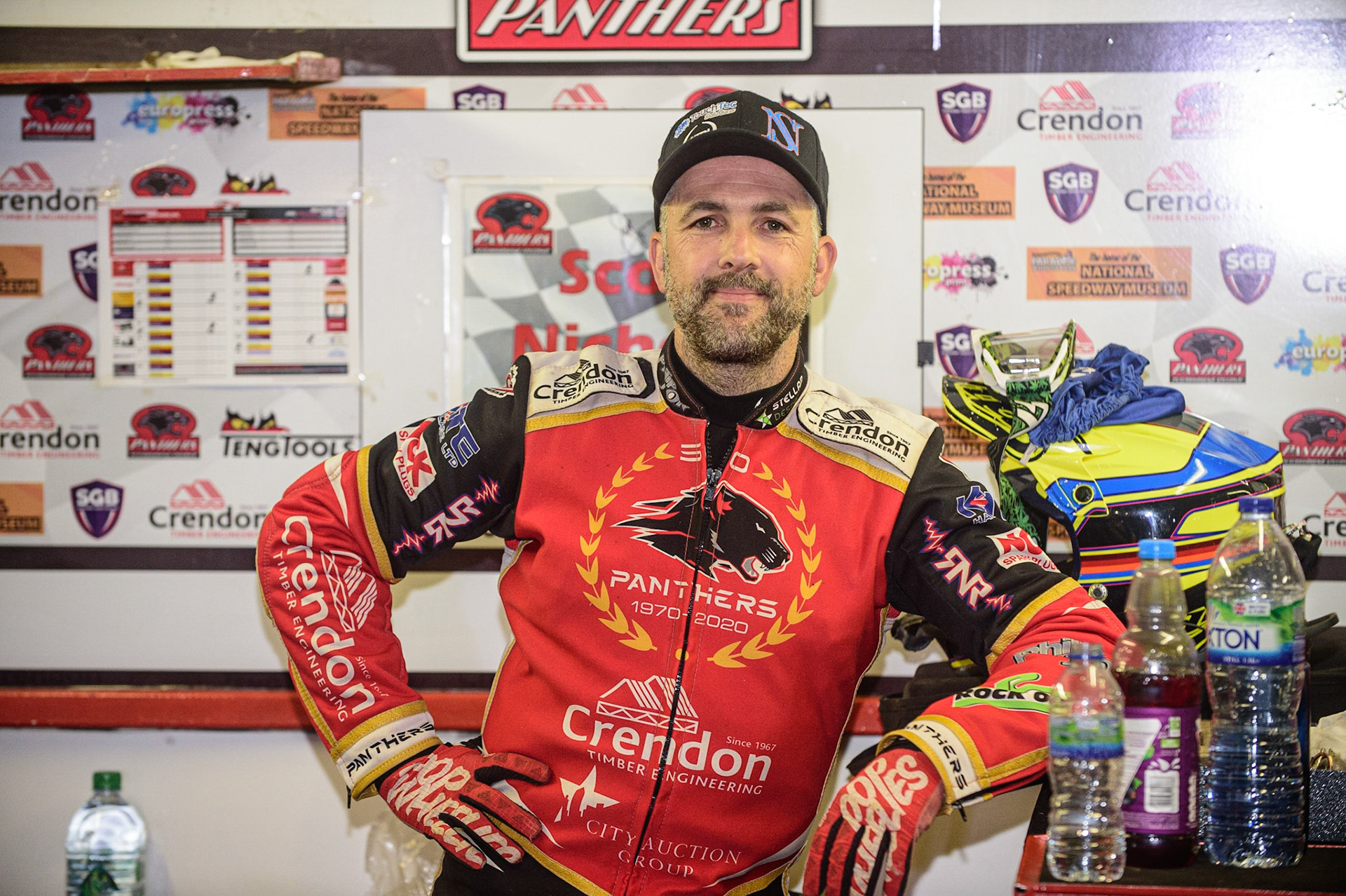 PETERBOROUGH, UK. OCT 14TH Peterborough Crendon Panthers  skipper Scott Nicholls  during the SGB Premiership Grand Final 2nd leg between Peterborough and Belle Vue Aces at East of England Showground, Peterborough on Thursday 14th October 2021. (Credit: Ian Charles | MI News)