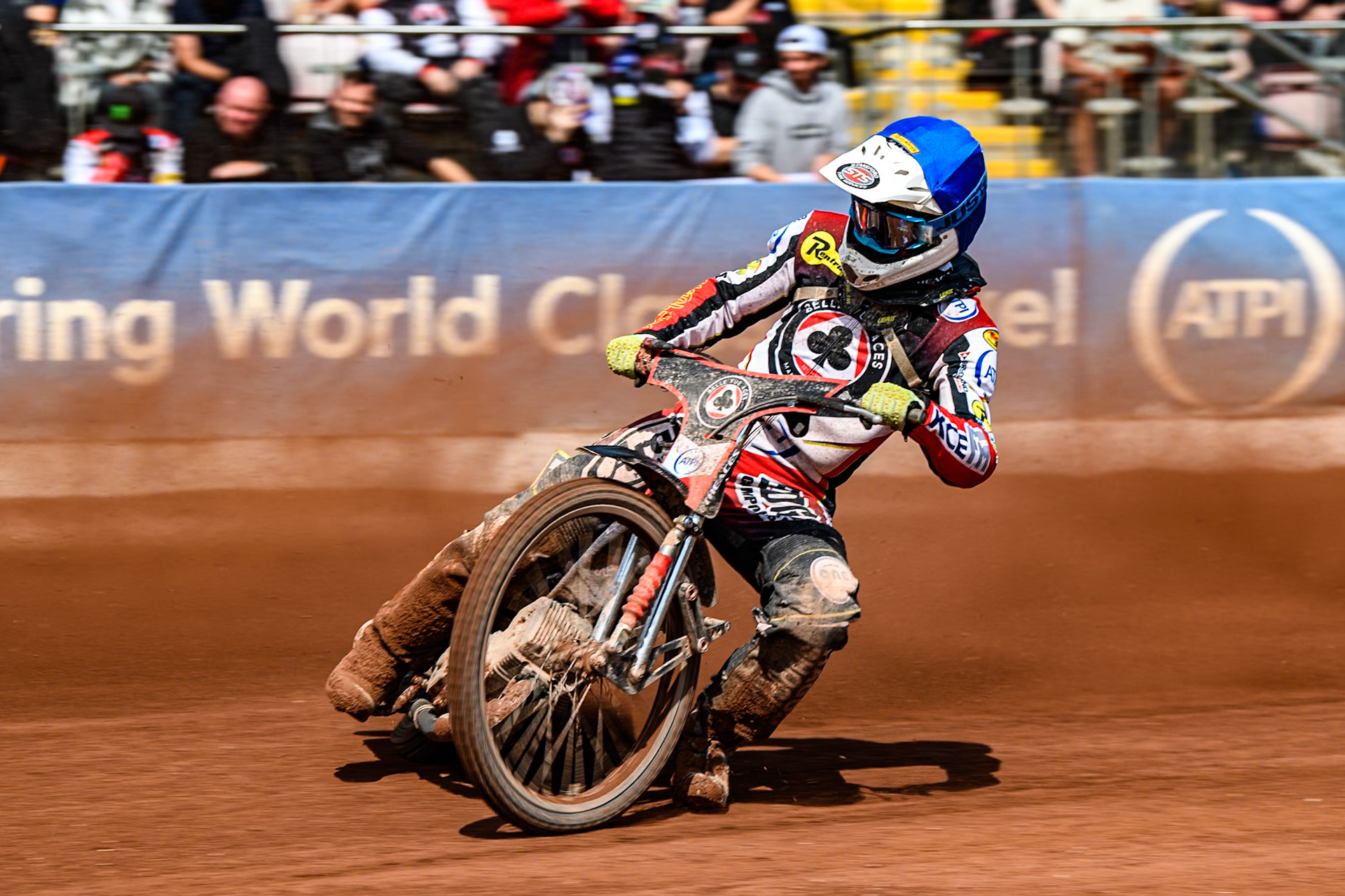 Belle Vue Aces' Jake Mulford  in action during the Rowe Motor Oil Premiership match between Belle Vue Aces and Sheffield Tigers at the National Speedway Stadium, Manchester on Monday 26th August 2024. (Photo: Ian Charles | MI News)