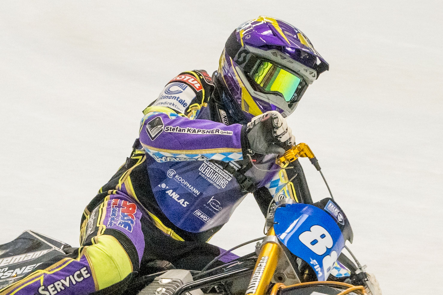 Max Niedermaier (88) of Germany during Practice for the Ice Speedway Gladiators World Championship Finals at Max-Aicher-Arena, Inzell on Friday 13th March 2026. (Photo: Ian Charles | MI News)