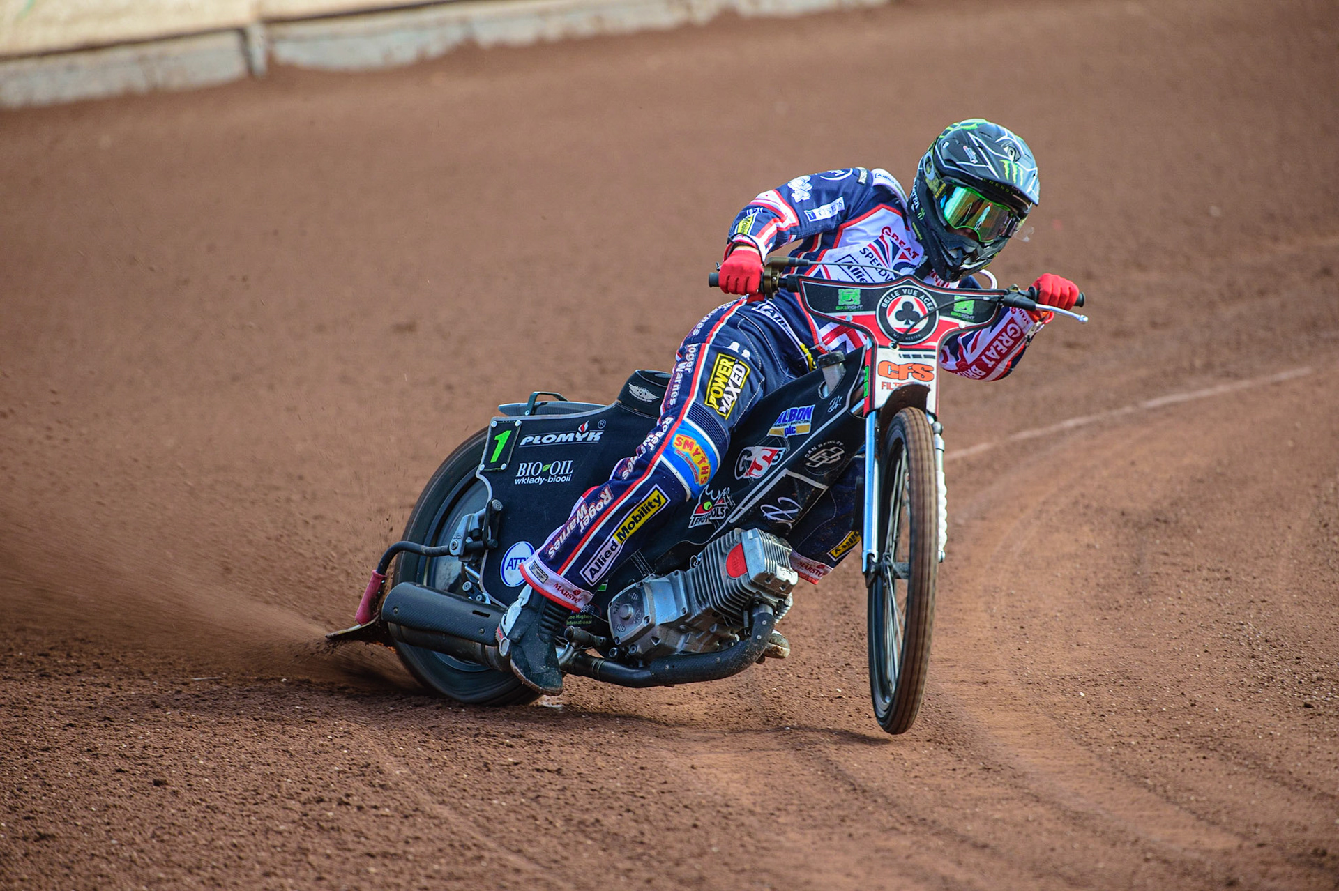 MANCHESTER, UK. MAR 14TH Dan Bewley, former Belle Vue rider gets some practice laps in during the Belle Vue Speedway Media Day at the National Speedway Stadium, Manchester on Monday 14th March 2022. (Credit: Ian Charles | MI News)