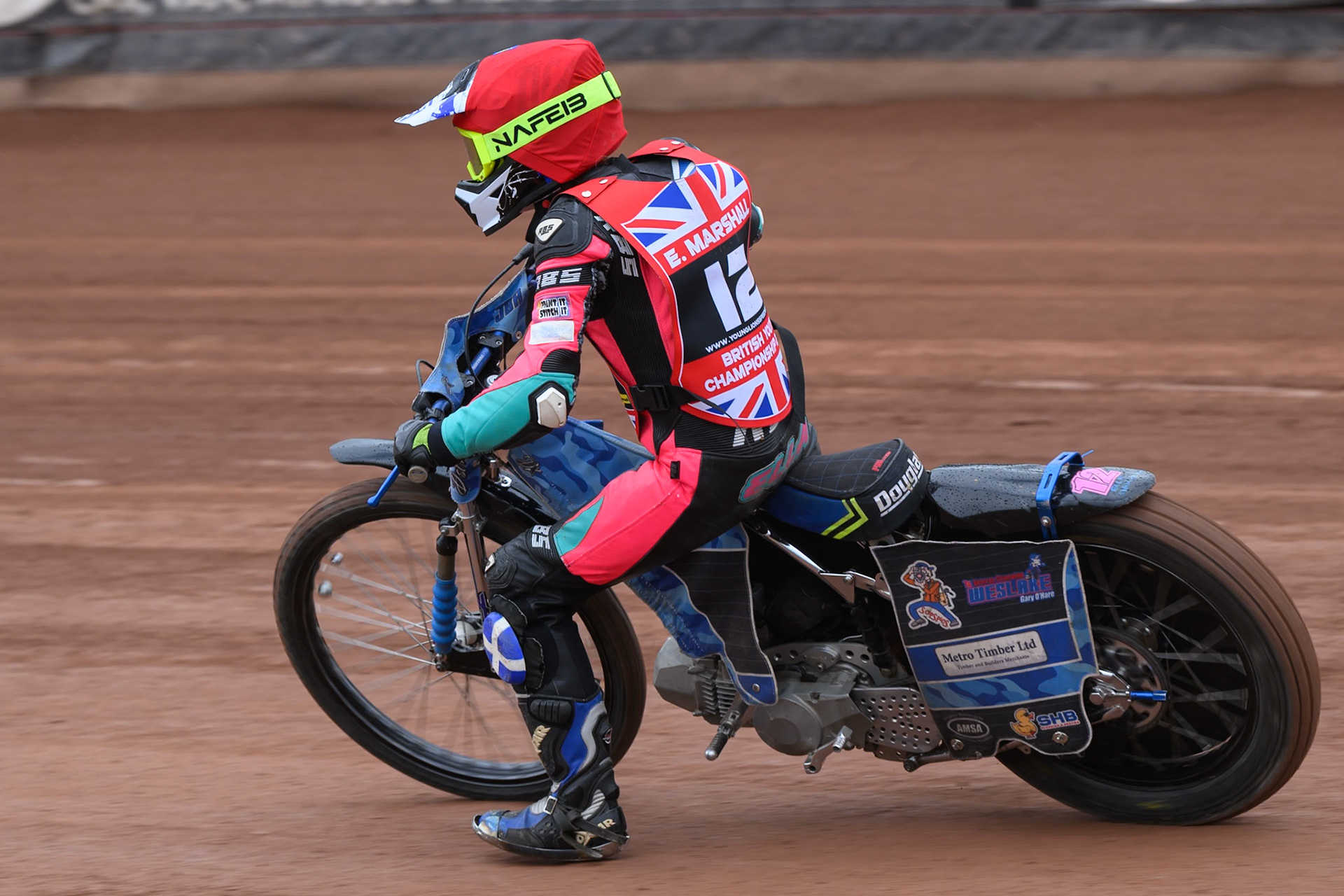 during the British Youth Championship (125cc) Round 2A, at the National Speedway Stadium, Manchester on Sunday 1st June 2025. (Photo: Ian Charles | MI News)