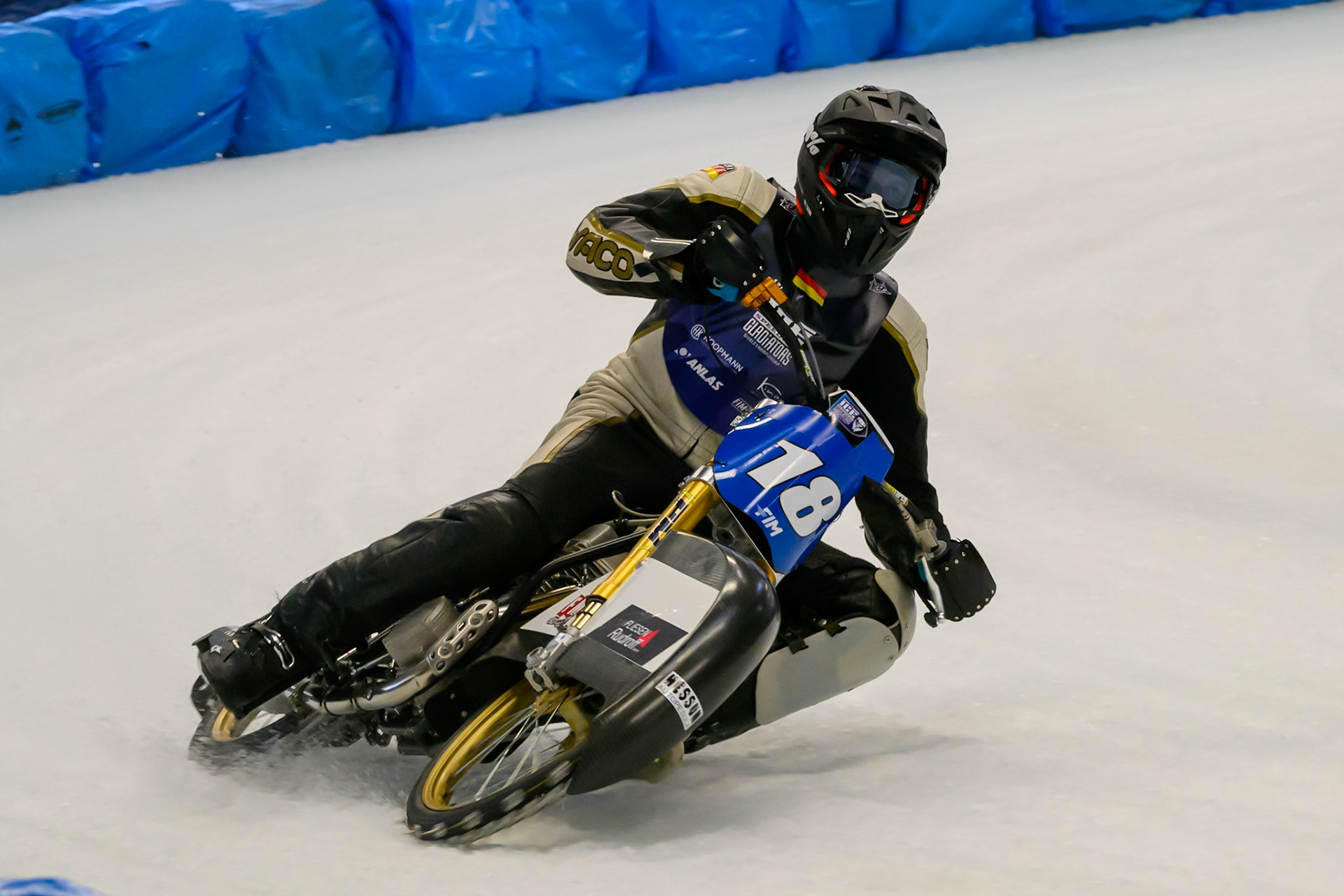 Reserve Franz Mayerbüchler of Germany during Practice for the Ice Speedway Gladiators World Championship Finals at Max-Aicher-Arena, Inzell on Friday 13th March 2026. (Photo: Ian Charles | MI News)