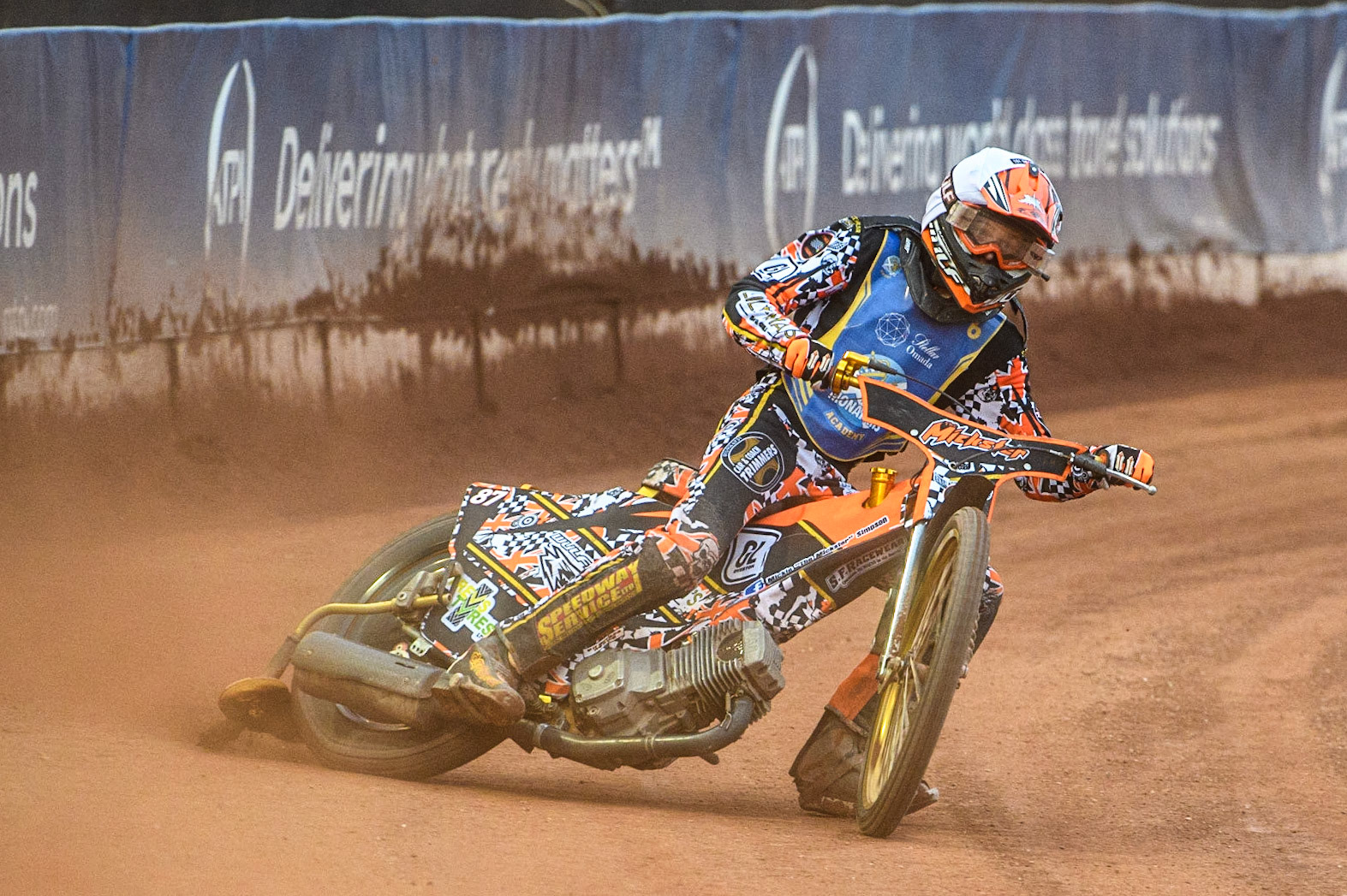 Mickie Simpson in action for Edinburgh Stellar Monarchs Academy during the National Development League match between Belle Vue Colts and Edinburgh Monarchs Academy at the National Speedway Stadium, Manchester on Friday 21st July 2023. (Photo: Ian Charles | MI News)