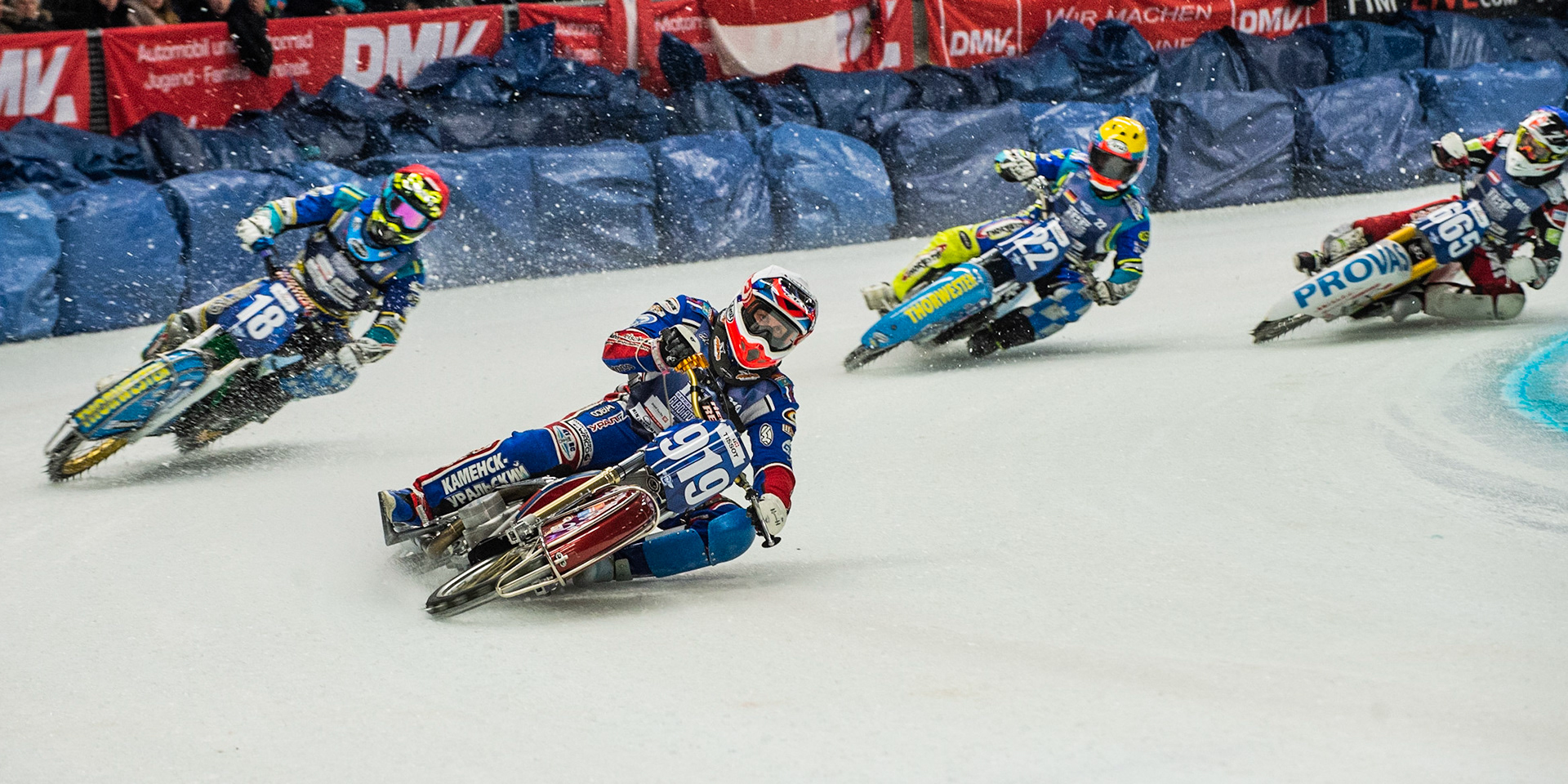 Photo: Ian Charles

Dmitri Khomitsevich (919) leads Luca Bauer (18) Gunther Bauer (22) and 665\

FIM Ice Speedway Gladiators World Championship, Event 4.1, Max-Aicher-Arena, Inzell, Germany, Saturday 16 March 2019