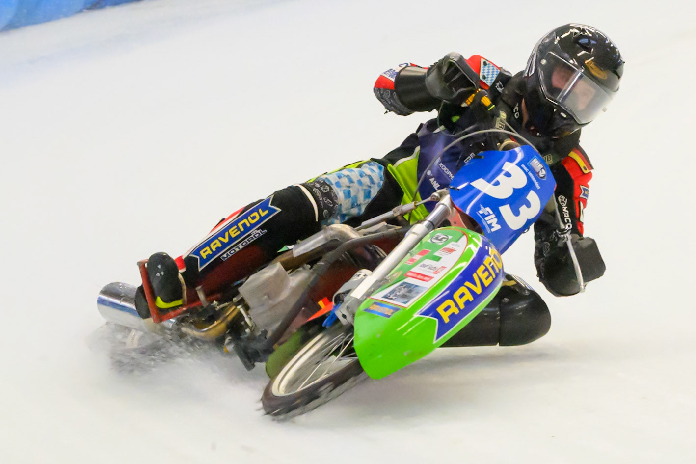 Johann Weber (33) of Germany during Practice for the Ice Speedway Gladiators World Championship Finals at Max-Aicher-Arena, Inzell on Friday 13th March 2026. (Photo: Ian Charles | MI News)