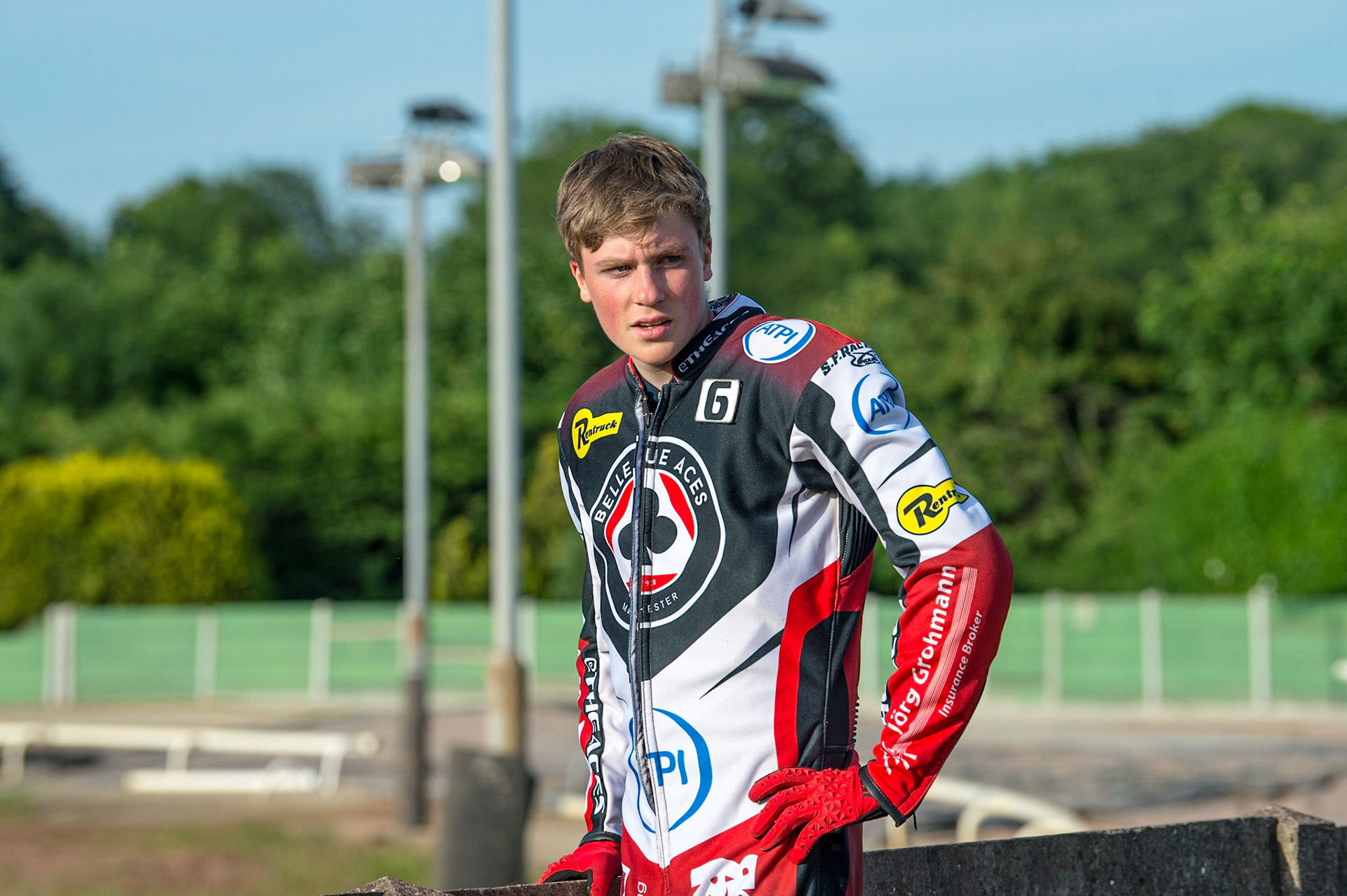 WOLVERHAMPTON, UK. JUN 20TH Norick Blödorn  of Belle Vue ATPI Aces  during the SGB Premiership match between Wolverhampton Wolves and Belle Vue Aces at Monmore Green Stadium, Wolverhampton on Monday 20th June 2022. (Credit: Ian Charles | MI News)