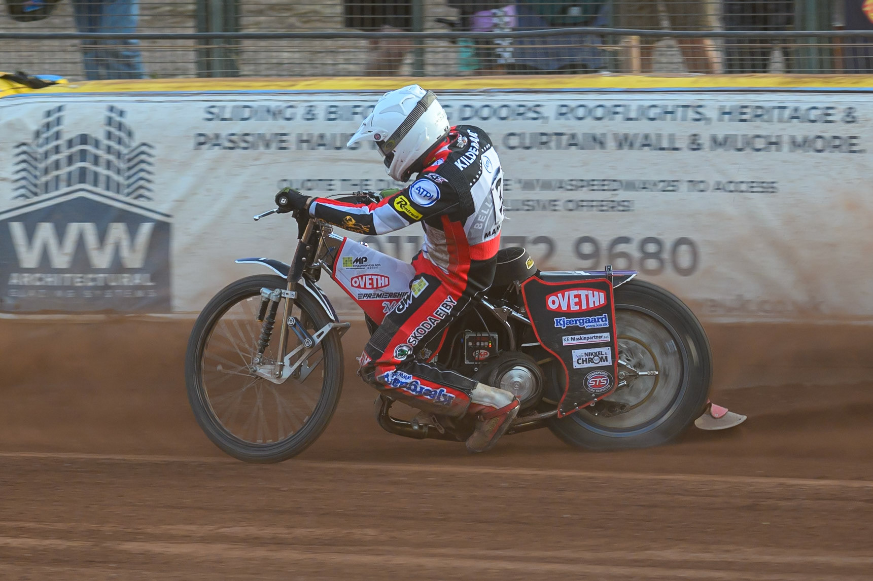 Peter Kildemand of Belle Vue Aces in action during the Rowe Motor Oil Premiership match between Leicester Lions and Belle Vue Aces at the Hydroscan Arena, Leicester on Thursday 23rd July 2026. (Photo: Ian Charles | MI News)