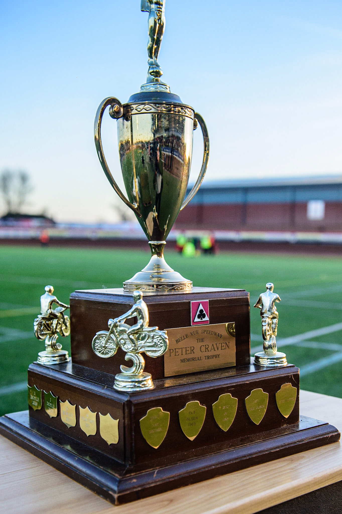The Peter Craven Memorial Trophy during the Peter Craven Memorial Trophy  at the National Speedway Stadium, Manchester on Monday 3rd April 2023. (Photo: Ian Charles | MI News)
