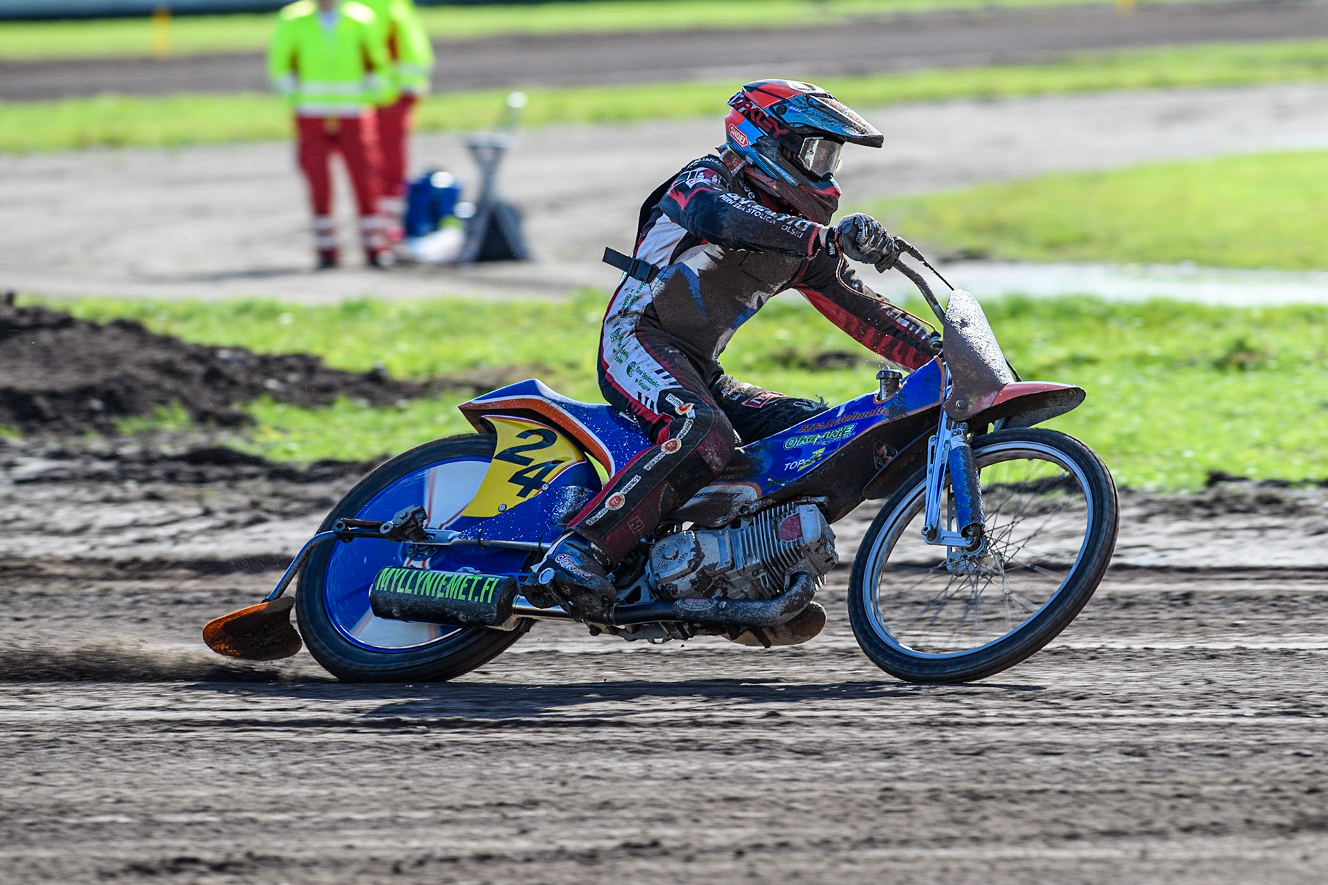 Topi Mustonen Finland practices  during the FIM Long Track Of Nations event at the Speed Centre Roden on Sunday 24th September 2023. (Photo: Ian Charles | MI News)