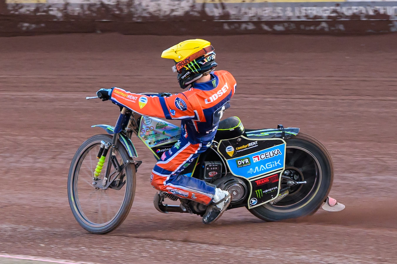 Jaimon Lidsey of Northampton Foxes  in action during the Rowe Motor Oil Premiership match between Belle Vue Aces and Northampton Foxes at the National Speedway Stadium, Manchester on Monday 13th July 2026. (Photo: Ian Charles | MI News)
