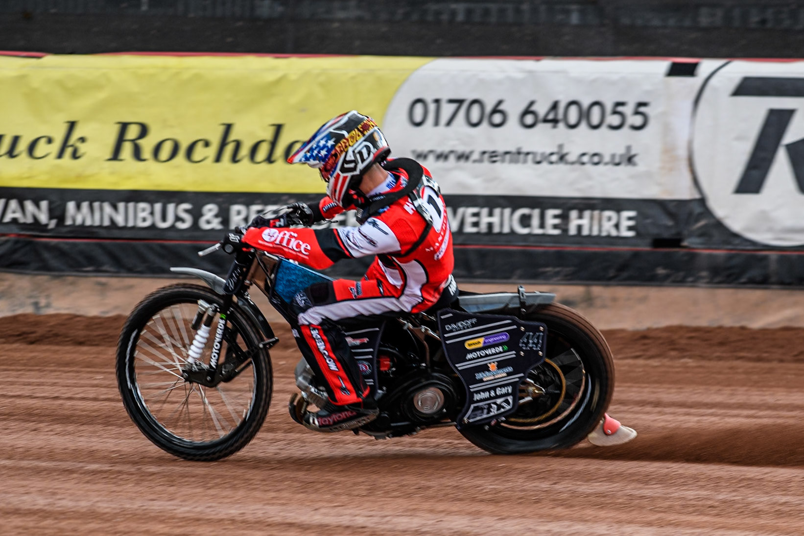 Freddy Hodder in action during the Belle Vue Aces Media Day at the National Speedway Stadium, Manchester on Wednesday 12th March 2025. (Photo: Ian Charles | MI News)
