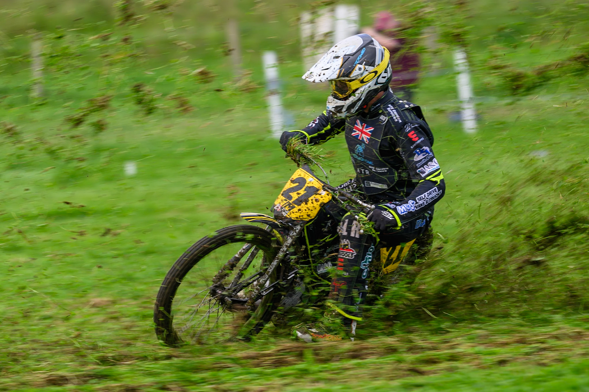 Darryl Ritchings (21) during practice for the British Masters Grasstrack Championship at Lower Marsh Farm, Much Hoole, Preston in Lancashire, England on Sunday 13th September 2026. (Photo: Ian Charles | MI News)