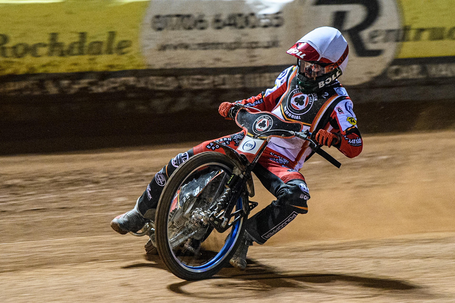 Brady Kurtz leading the Grand Final during the Peter Craven Memorial Trophy at the National Speedway Stadium, Manchester on Monday 17th March 2025. (Photo: Ian Charles | MI News)