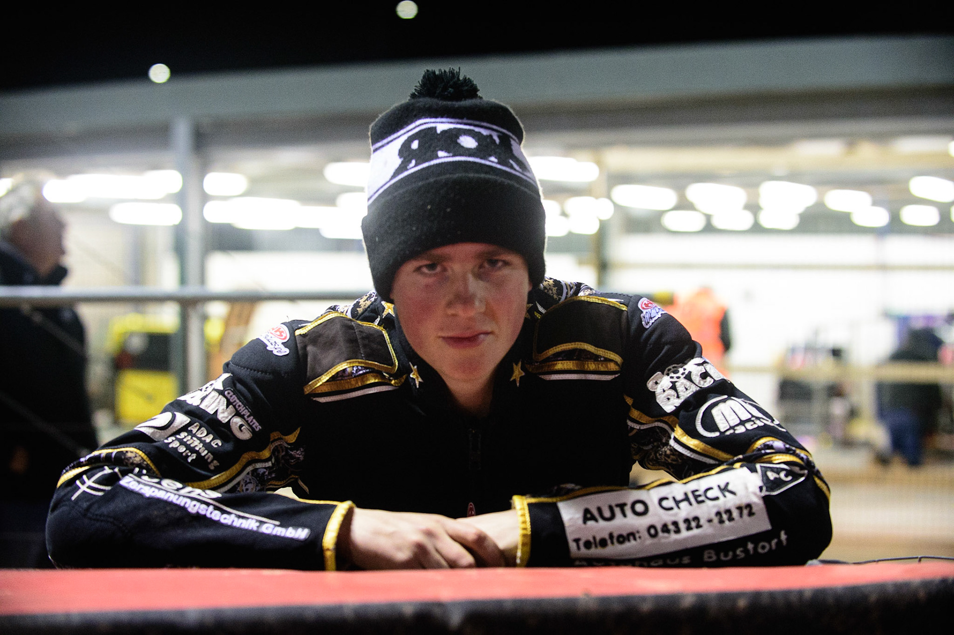 MANCHESTER, UK. OCT 23RD  German under 21 rider Nick Blödorn in his first visit to the NSS during the Peter Craven Memorial Trophy event at the National Speedway Stadium, Manchester on Saturday 23rd October 2021. (Credit: Ian Charles | MI News)
