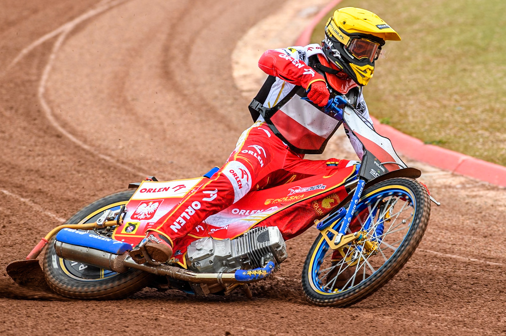 Bartosz Zmarzlik of Poland practices during the Monster Energy FIM Speedway of Nations Semi-Final 1 at the National Speedway Stadium, Manchester on Tuesday 9th July 2024. (Photo: Ian Charles | MI News)