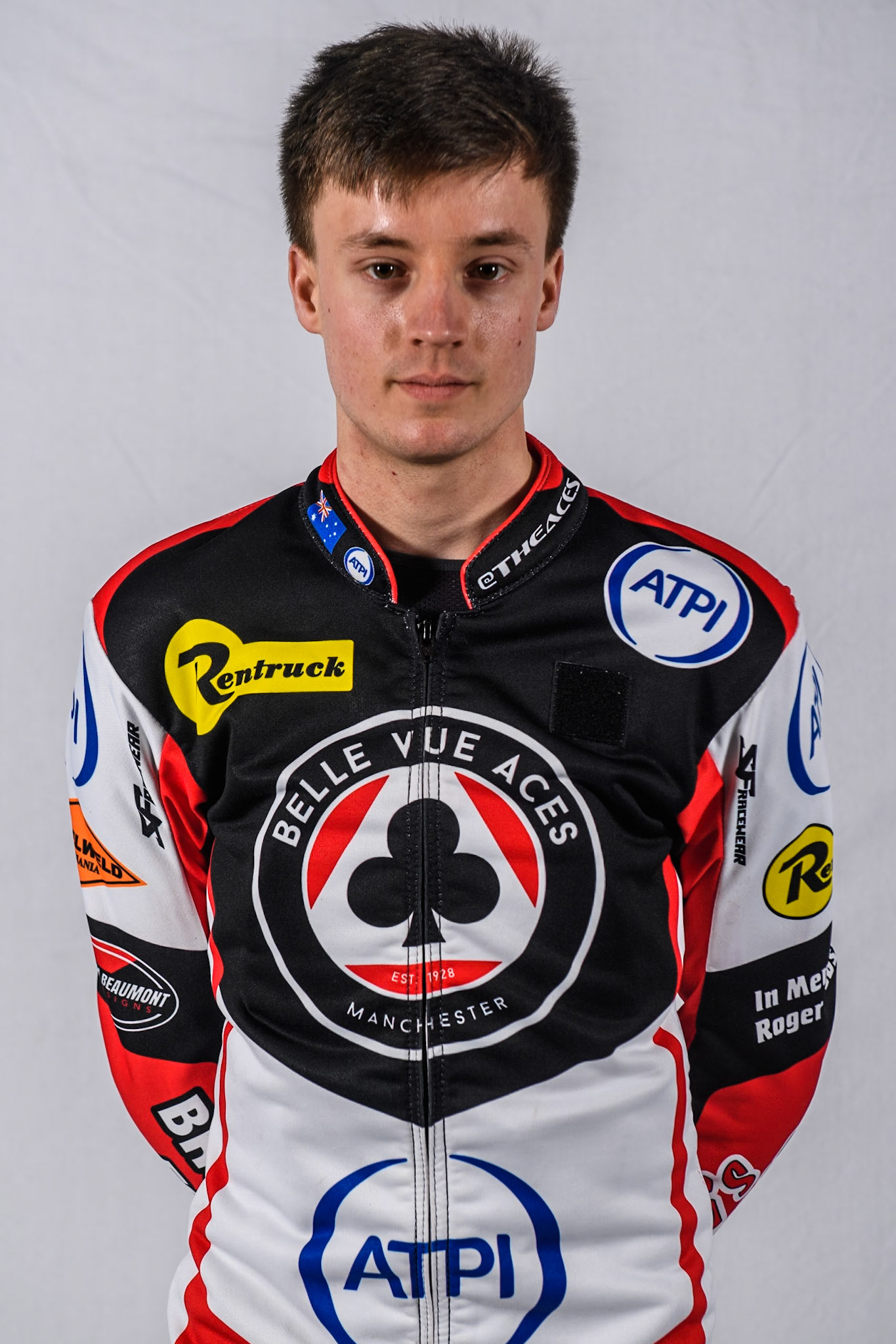 Belle Vue Aces' rider Connor Bailey during the Belle Vue Aces Media Day at the National Speedway Stadium, Manchester on Monday 11th March 2024. (Photo: Ian Charles | MI News)