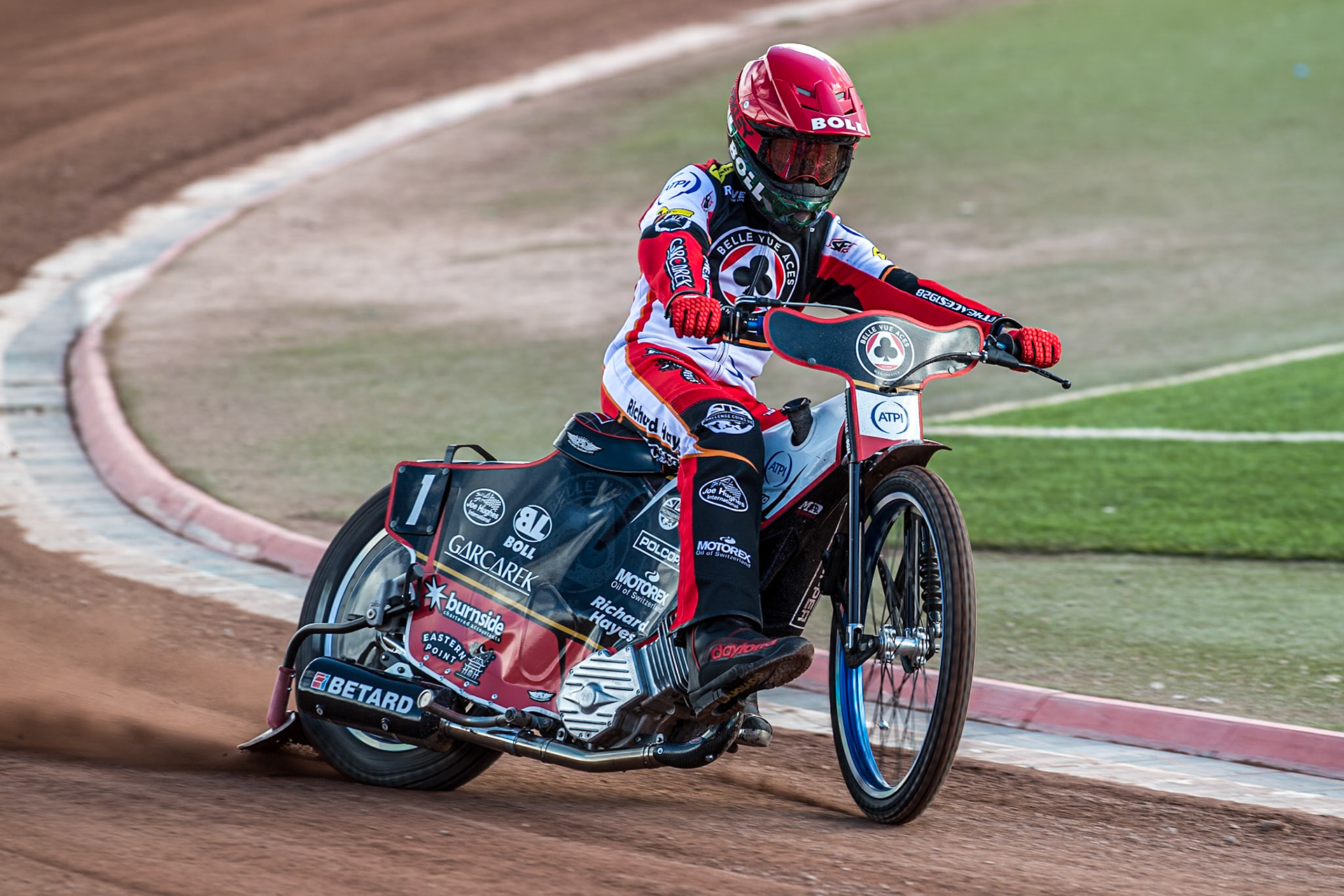 Brady Kurtz in action during the Belle Vue Aces Media Day at the National Speedway Stadium, Manchester on Wednesday 12th March 2025. (Photo: Ian Charles | MI News)