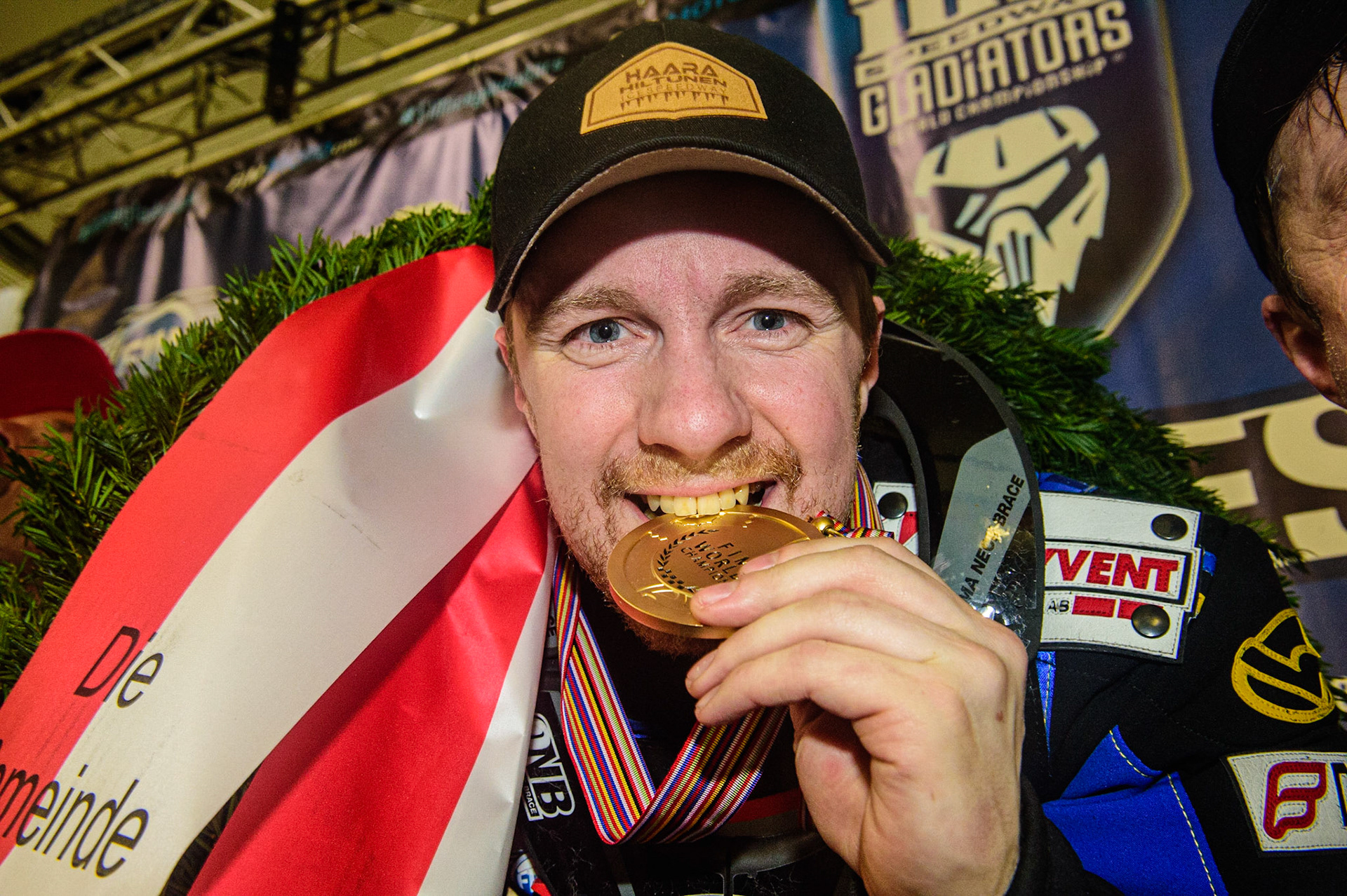 World Ice Speedway Champion Martin Haarahiltunen  during the Ice Speedway Gladiators World Championship Final 2 at Max-Aicher-Arena, Inzell, Germany on Sunday 19th March 2023. (Photo: Ian Charles | MI News)