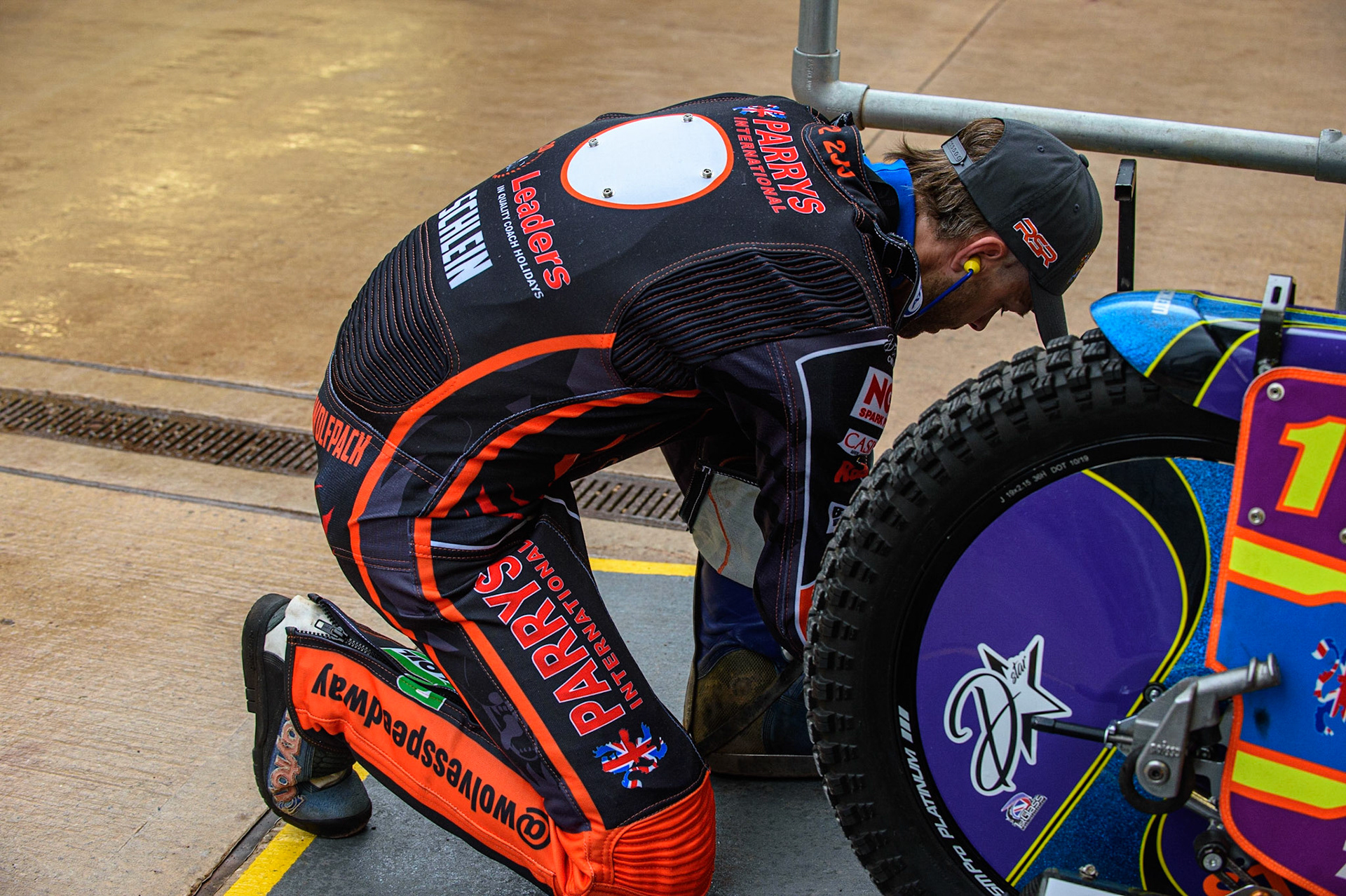 Photo: Ian CharlesRory Schlein gets ready to practiceDiscovery Networks Eurosport Speedway Season Launch, National Speedway Stadium, Manchester Wednesday  12  May  2021