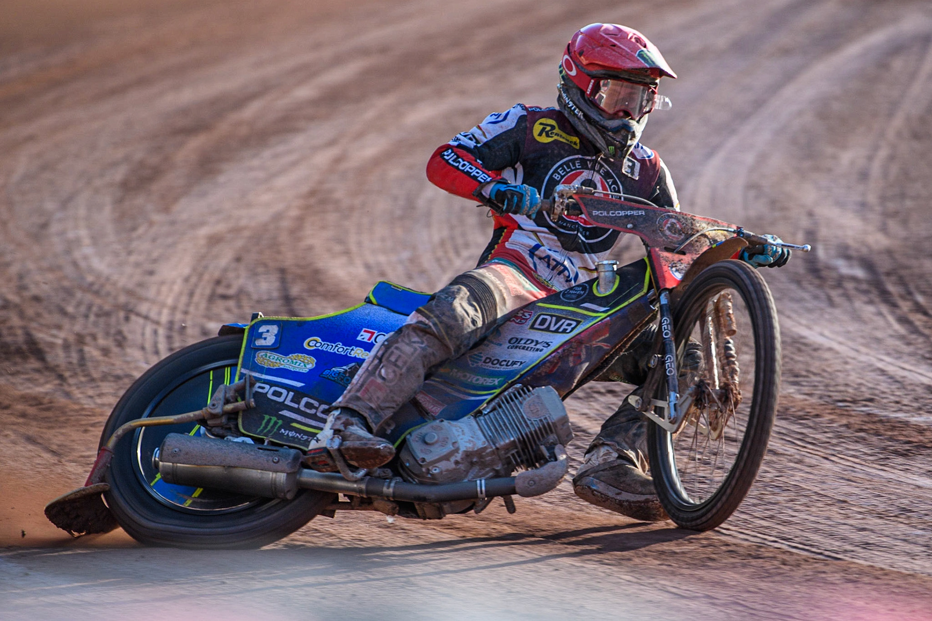 Jaimon Lidsey in action  for Belle Vue ATPI Aces during the Sports Insure Premiership match between Belle Vue Aces and Wolverhampton Wolves at the National Speedway Stadium, Manchester on Monday 3rd July 2023. (Photo: Ian Charles | MI News)