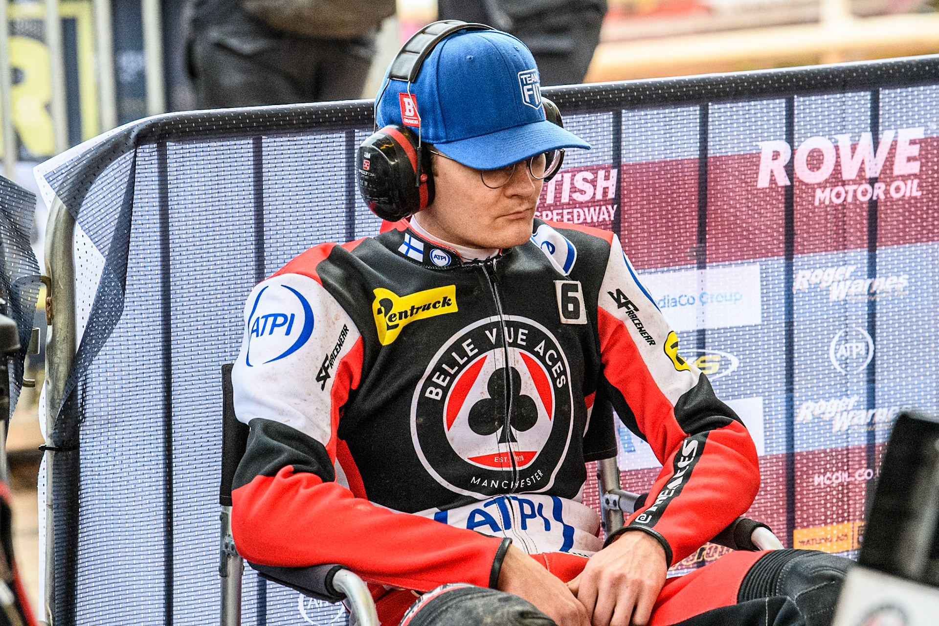 Belle Vue Aces' Antti Vuolas  during the Rowe Motor Oil Premiership match between Sheffield Tigers and Belle Vue Aces at Owlerton Stadium, Sheffield on Monday 26th August 2024. (Photo: Ian Charles | MI News)