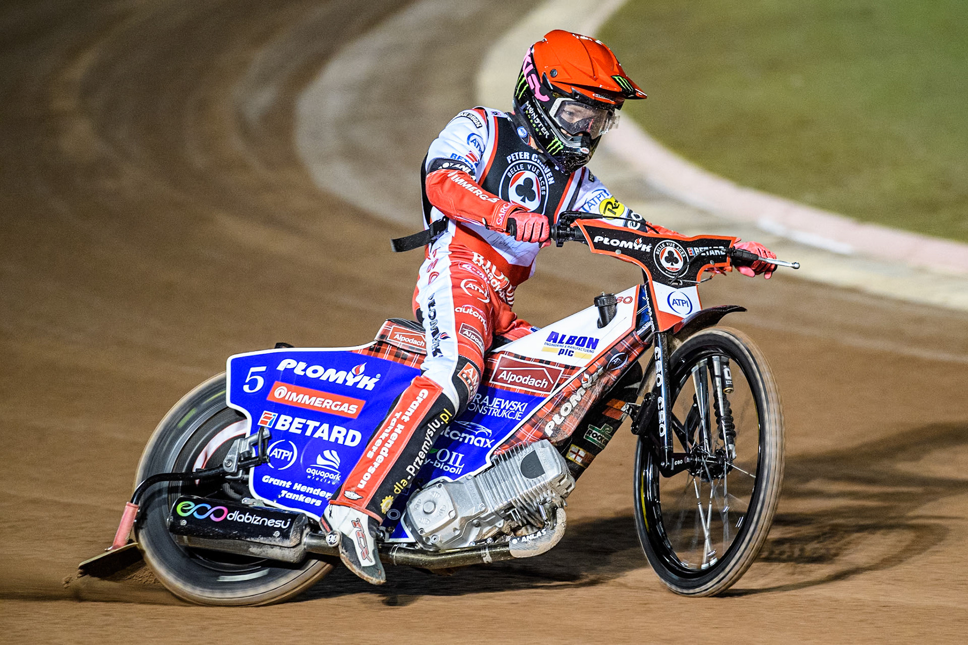 England's Dan Bewley in action during the Peter Craven Memorial Trophy meeting at the National Speedway Stadium, Manchester on Monday 18th March 2024. (Photo: Ian Charles | MI News)