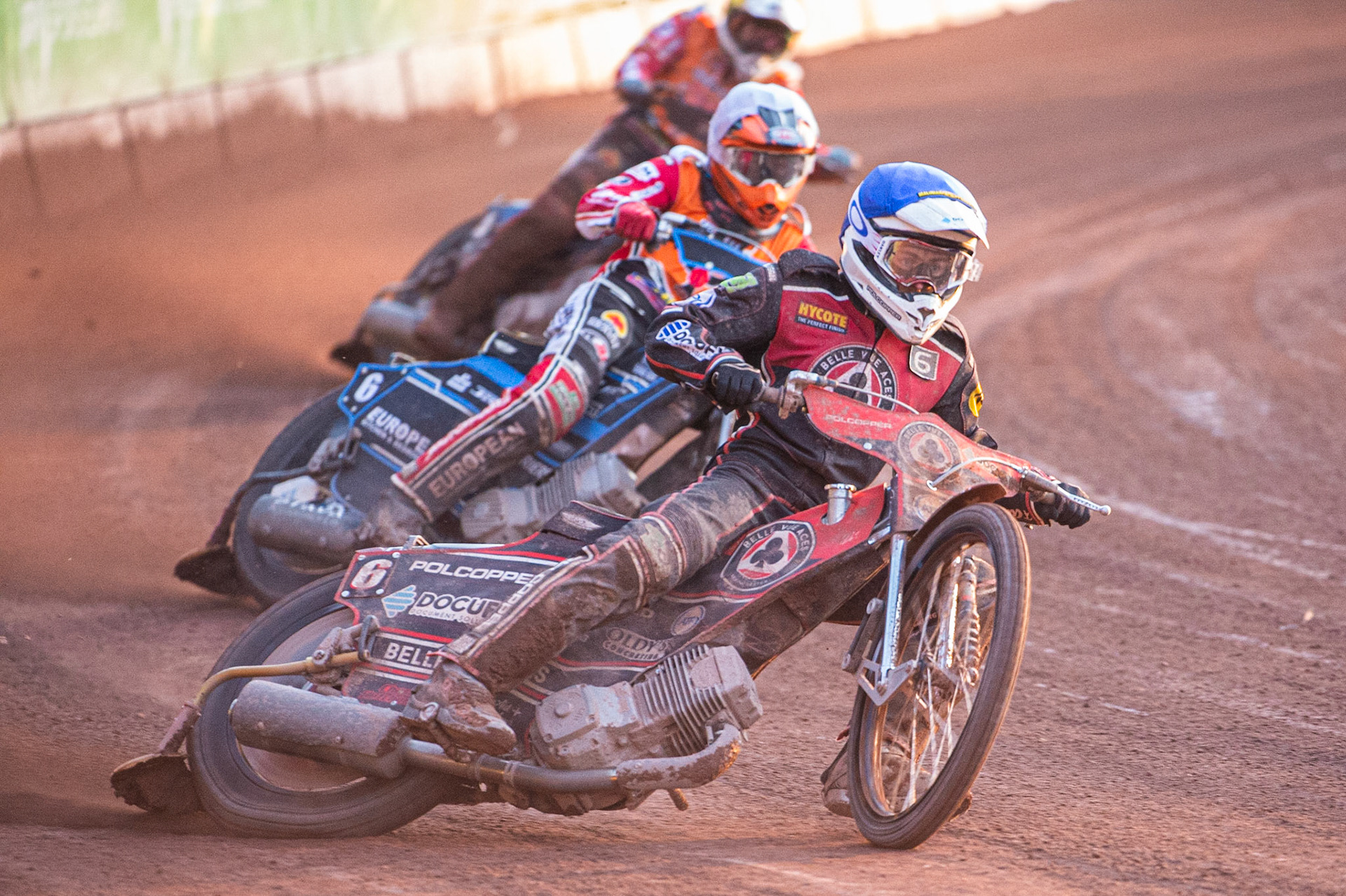 Photo by Ian Charles

Jaimon Lidsey  (Blue) leads Ellis Perks  (White)


Belle Vue Aces v Swindon Robins, British Speedway Premiership, Belle Vue National Speedway Stadium, Manchester, Monday 12  August  2019