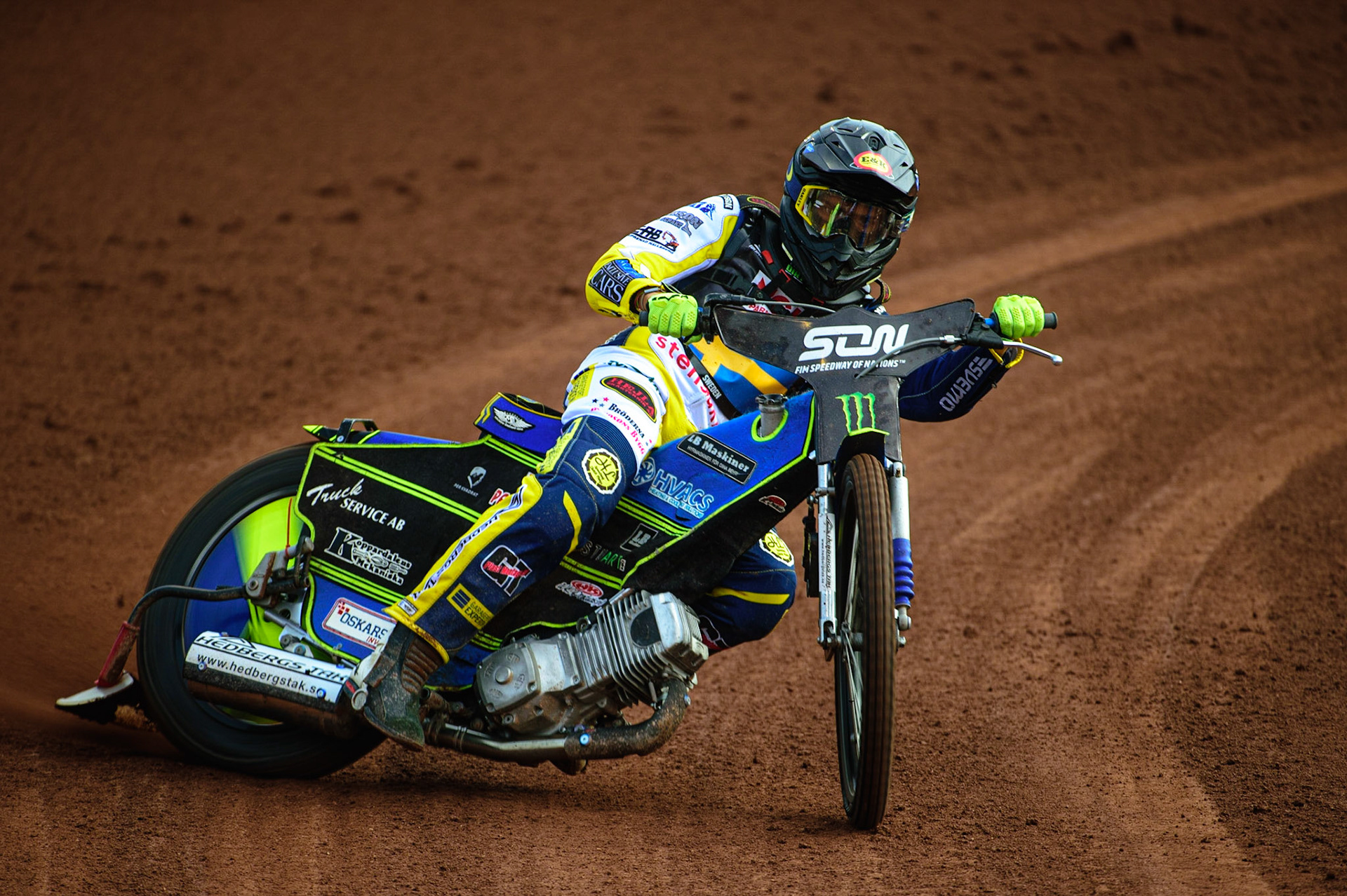 MANCHESTER, UK. OCT 16TH Philip Hellström-Bangs of Sweden Practices during the Monster Energy FIM Speedway of Nations at the National Speedway Stadium, Manchester on Saturday  16th October 2021. (Credit: Ian Charles | MI News)