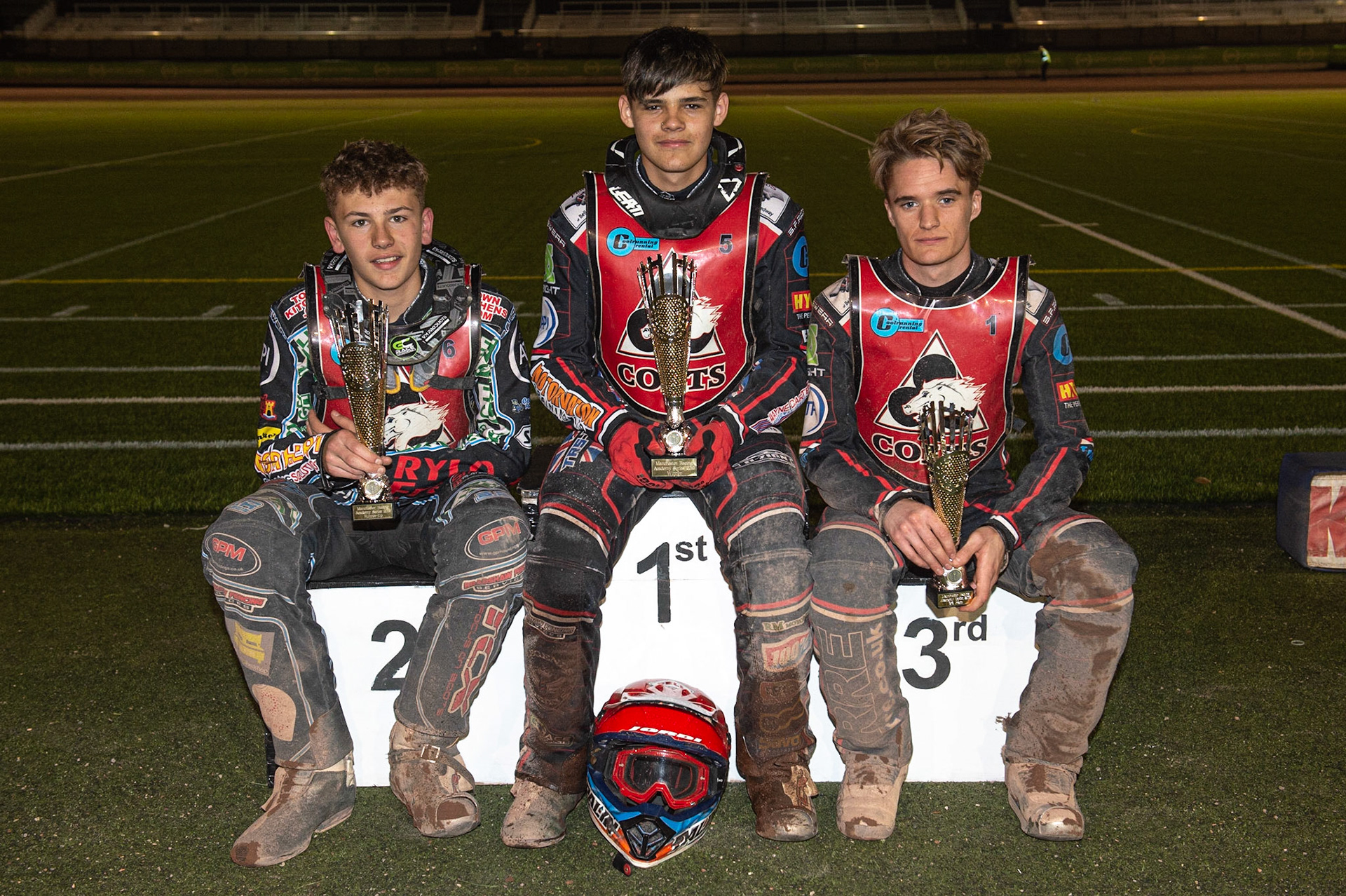 Photo: Ian Charles

Manchester Racing Academy Series, sponsored by Thorneycroft Solicitors
Top 3: (l-r) Harry McGurk (2nd) Jordan Palin (Winner), Ben Rathbone 3rd
 


Belle Vue Colts v Cradley Heathens, SGB National League KO Cup Semi Final 2nd Leg, Belle Vue National Speedway Stadium, Manchester, Wednesday 18  September  2019