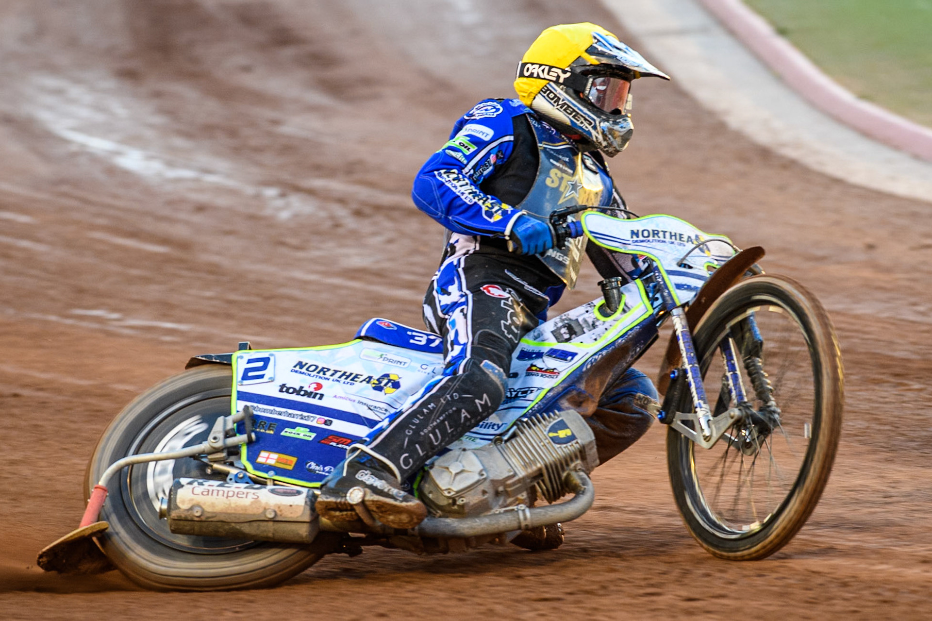 Kings Lynn Stars' Guest Rider Chris Harris  in action during the Rowe Motor Oil Premiership match between Belle Vue Aces and King's Lynn Stars at the National Speedway Stadium, Manchester on Monday 12th August 2024. (Photo: Ian Charles | MI News)