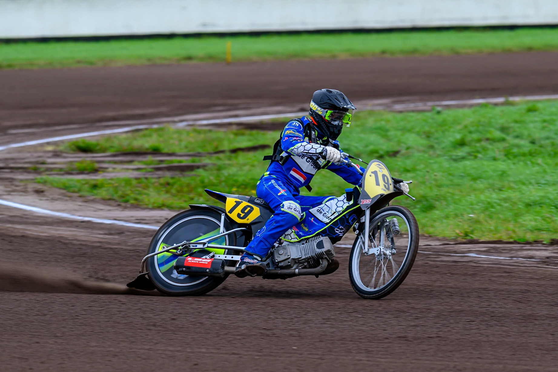 William Kruit (19) of The Netherlands practices during the FIM Long Track World Championship Final 4, at the Speed Centre Roden, Netherlands on Sunday 21st September 2025. (Photo: Ian Charles | MI News)