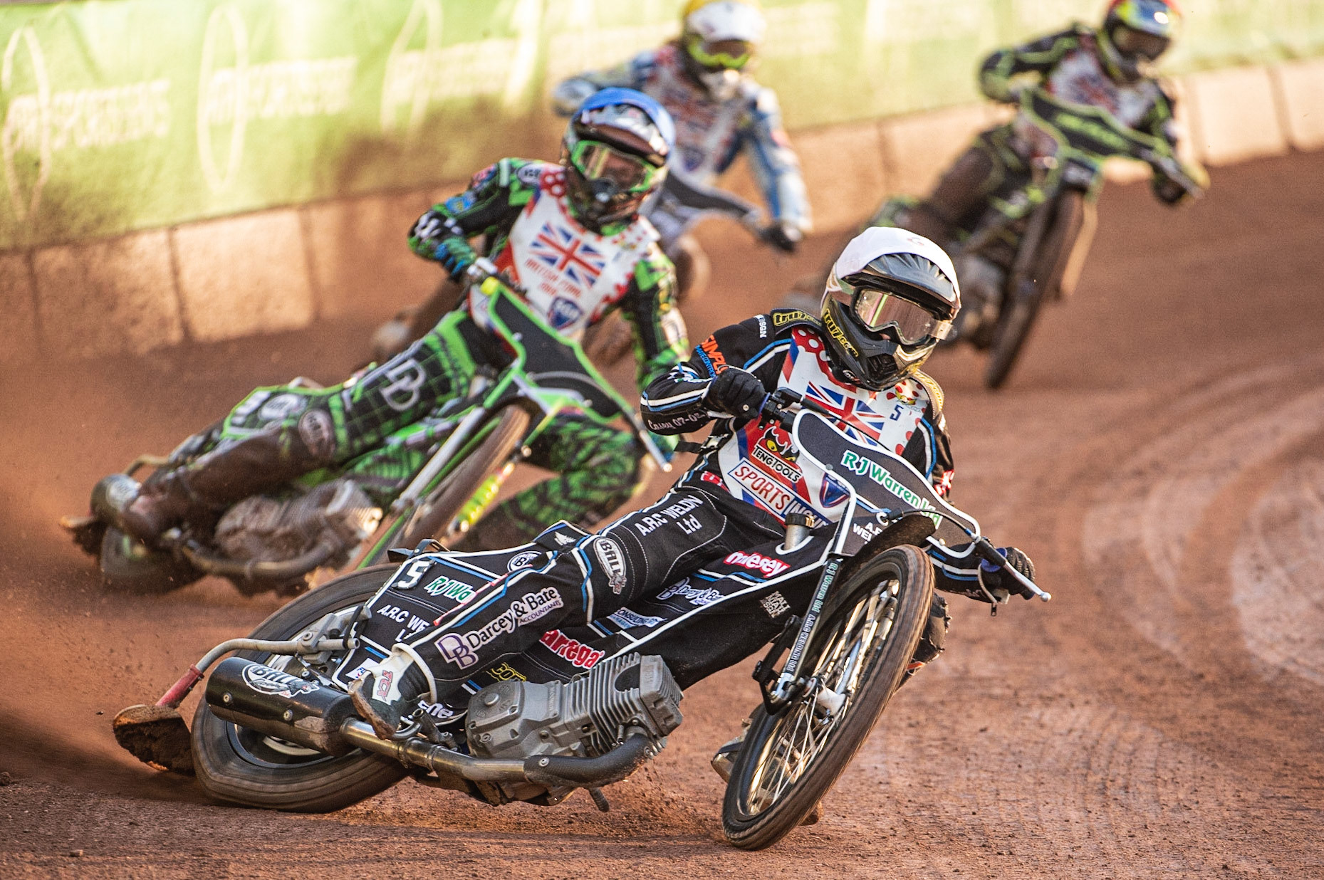 Photo: Ian Charles

Danny King (White) leads Charles Wright (Blue)

Sports Insure British Final,  Belle Vue National Speedway Stadium, Manchester Monday 29  July  2019