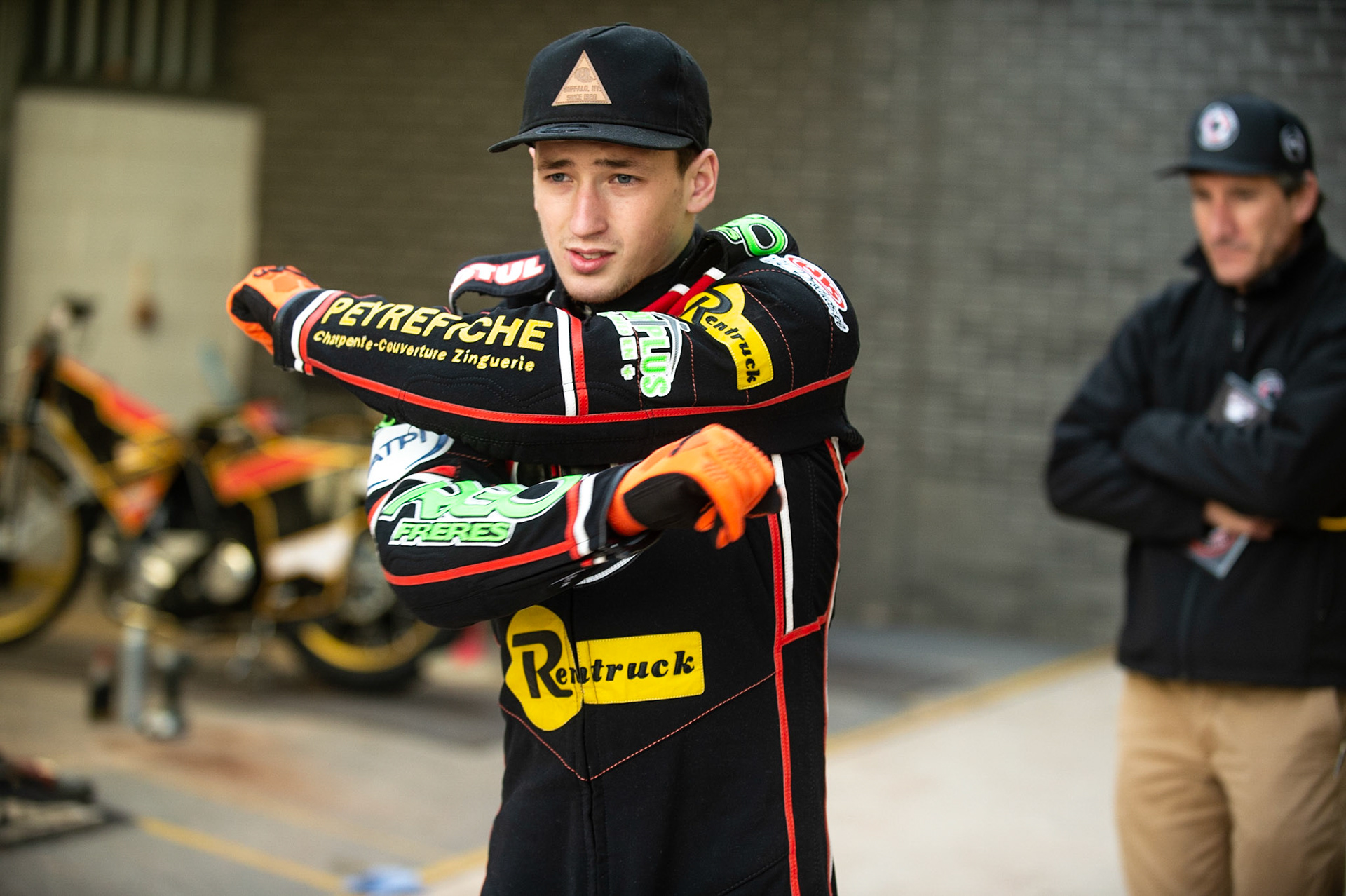 Photo by Ian Charles:

Dimitri Berge  warms up 

Belle Vue Aces v Peterborough Panthers, British Speedway Premiership, National Speedway Stadium, Manchester, Monday, 29, April, 2019