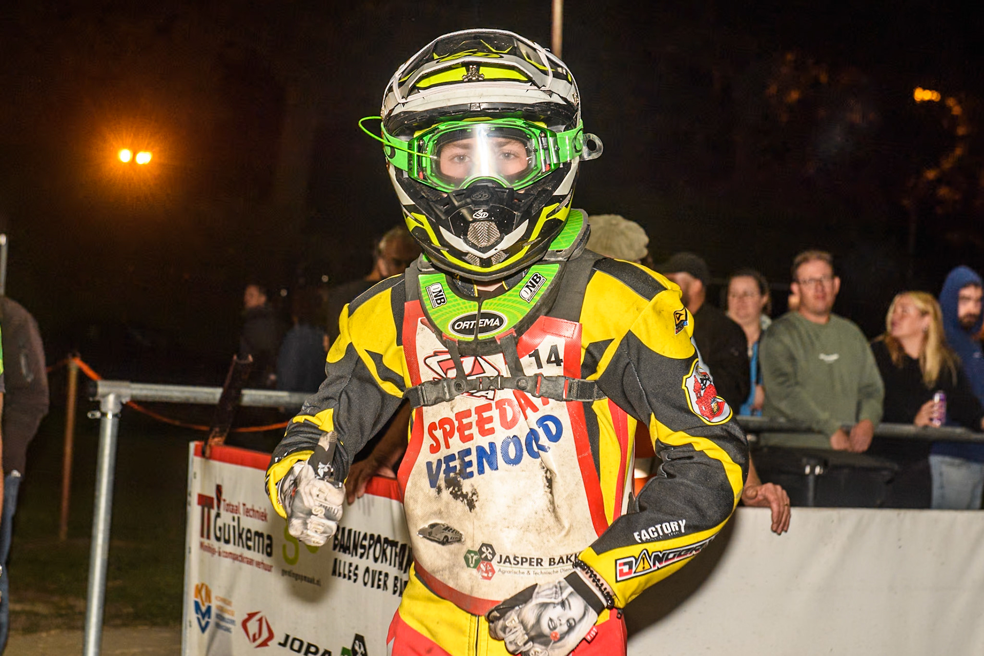 Damirs Filimonov of Latvia after winning the meeting during the Golden JOPA Helmet at Sportpark Veenoord, Veenoord, Netherlands on Saturday 21st September 2024. (Photo: Ian Charles | MI News)