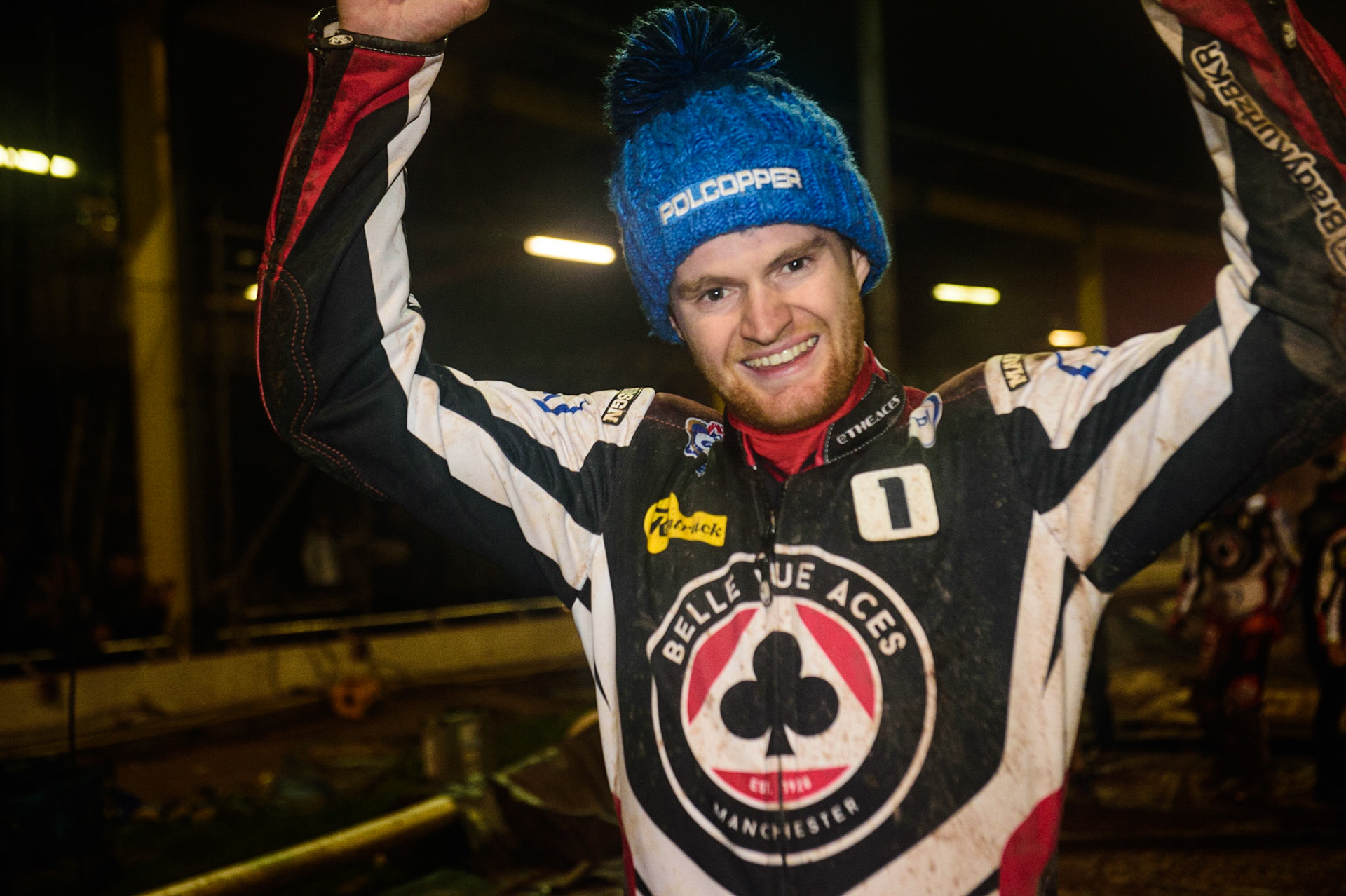Brady Kurtz  celebrates during the SGB Premiership Grand Final 2nd Leg between Sheffield Tigers and Belle Vue Aces at Owlerton Stadium, Sheffield on Thursday 13th October 2022. (Credit: Ian Charles | MI News)