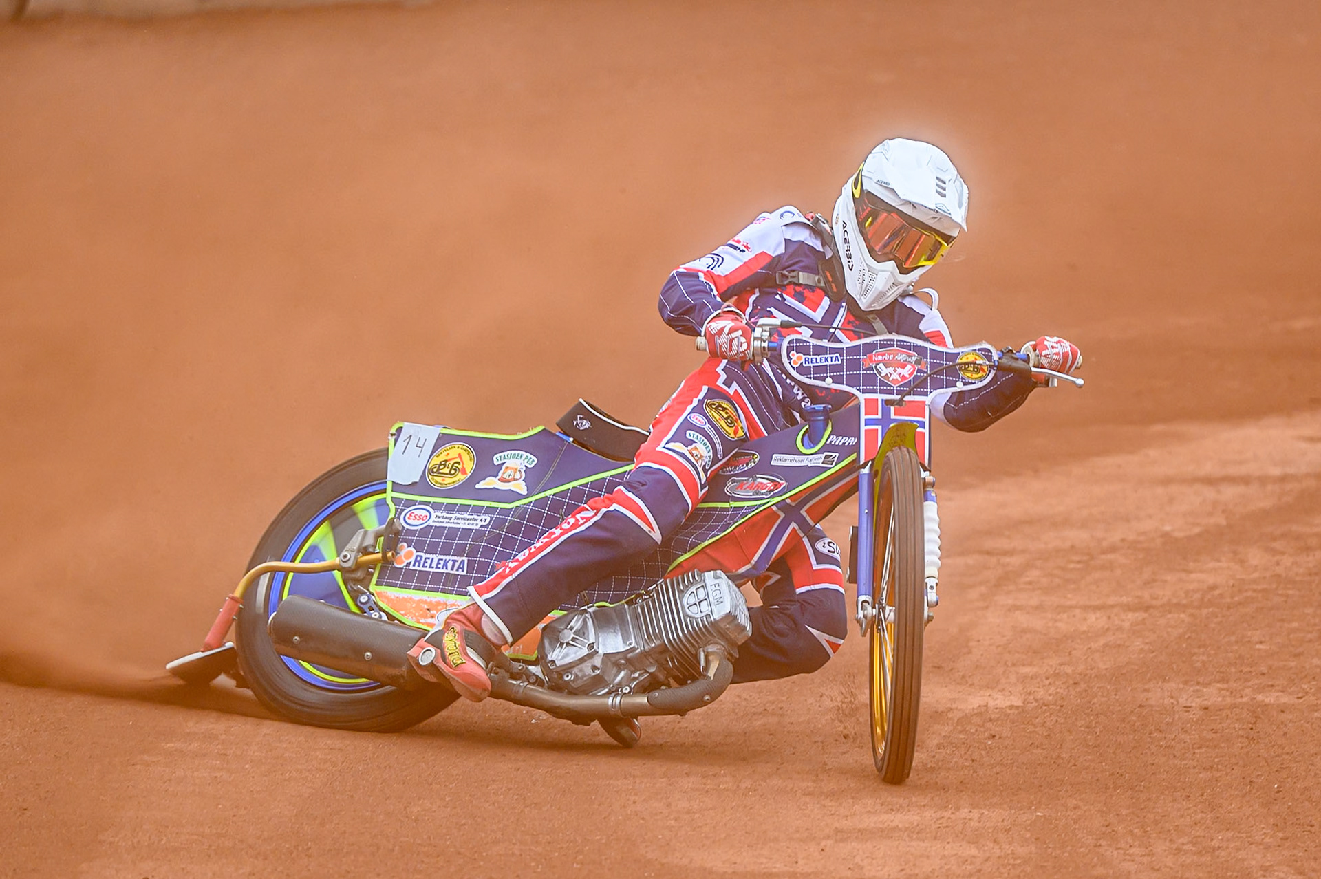 Lasse Fredriksen of Norway during practice for the Speedway GP Qualifying Round 3 at Allied Ashfield Stadium, Glasgow on Saturday 30th May 2026. (Photo: Ian Charles | MI News)