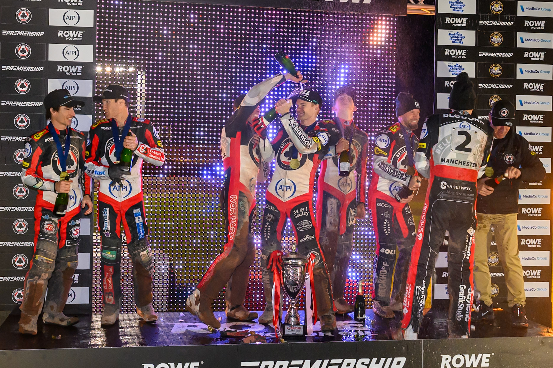 Champagne Capers during the Rowe Motor Oil Premiership Grand Final 2nd Leg between Belle Vue Aces and Sheffield Tigers at the National Speedway Stadium, Manchester on Friday 16th October 2026. (Photo: Ian Charles | MI News)