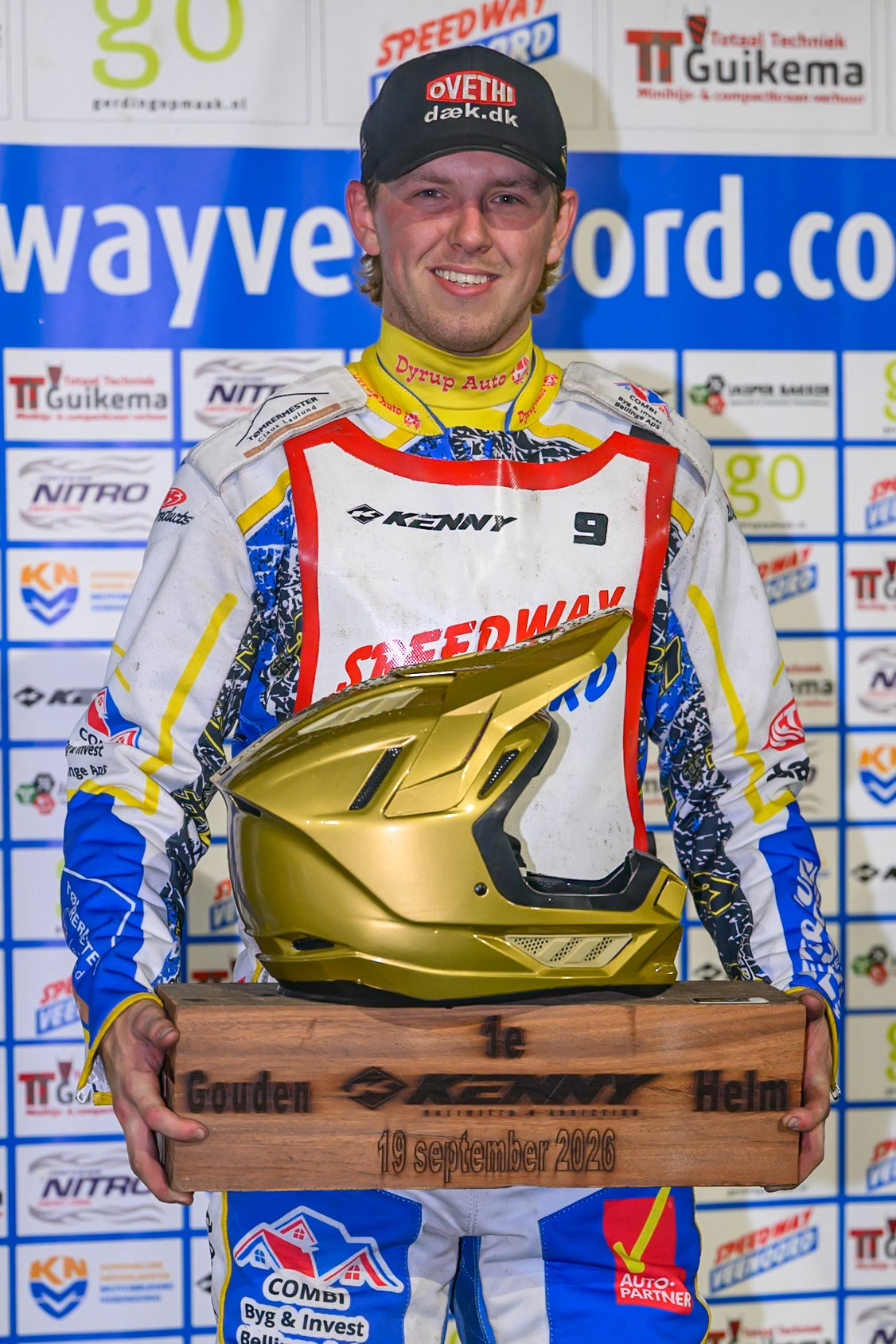 Rasmus Pedersen of Denmark  winner of the  Gouden KENNY Helm at Speedway Veenoord, Veenoord in the Netherlands on Saturday 19th September 2026. (Photo: Ian Charles | MI News)