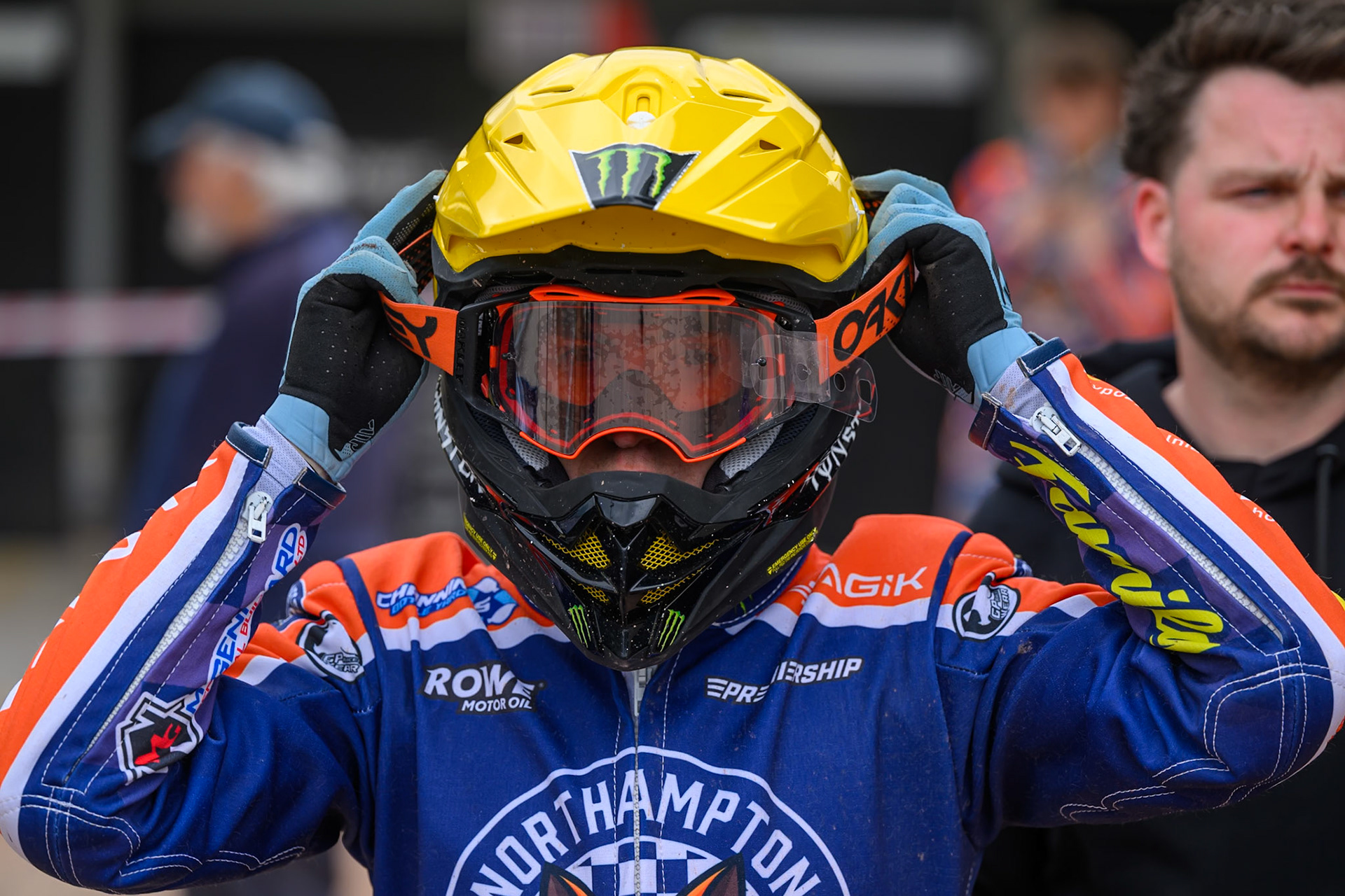 Jaimon Lidsey of Northampton Foxes during the Rowe Motor Oil Premiership match between Belle Vue Aces and Northampton Foxes at the National Speedway Stadium, Manchester on Monday 4th May 2026. (Photo: Ian Charles | MI News)