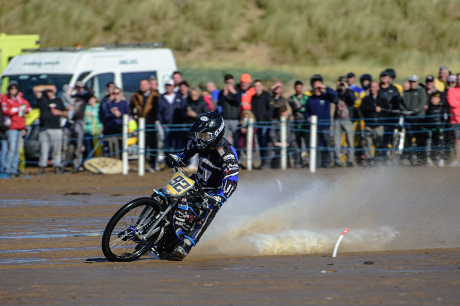 Charley Powell (92) in action  during the Fylde ACU British Sand Racing Masters Championship on  Sunday 2nd October 2022. (Credit: Ian Charles | MI News)