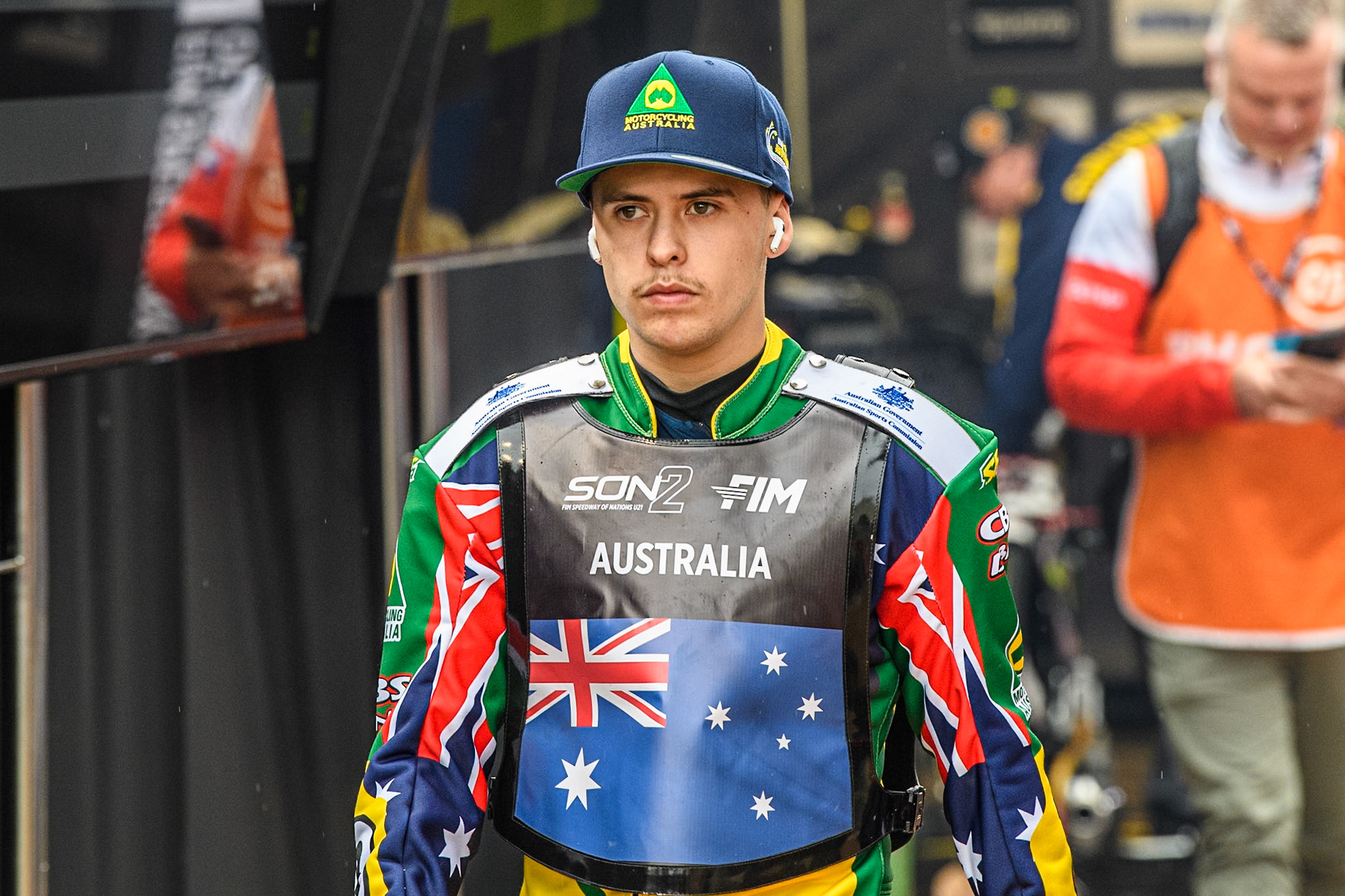 James Pearson of Australia during the Monster Energy FIM Speedway of Nations 2 (Under 21) Final at the National Speedway Stadium, Manchester on Friday 12th July 2024. (Photo: Ian Charles | MI News)