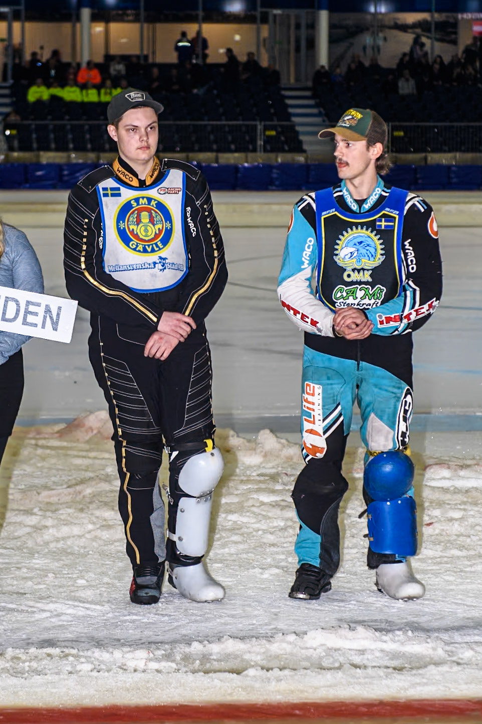 Isak Dekkerhus (Left) and Filip Jäger of Sweden during the Roelof Thijs Bokaal at Ice Rink Thialf, Heerenveen, The Netherlands on Friday 5th April 2024. (Photo: Ian Charles | MI News)
