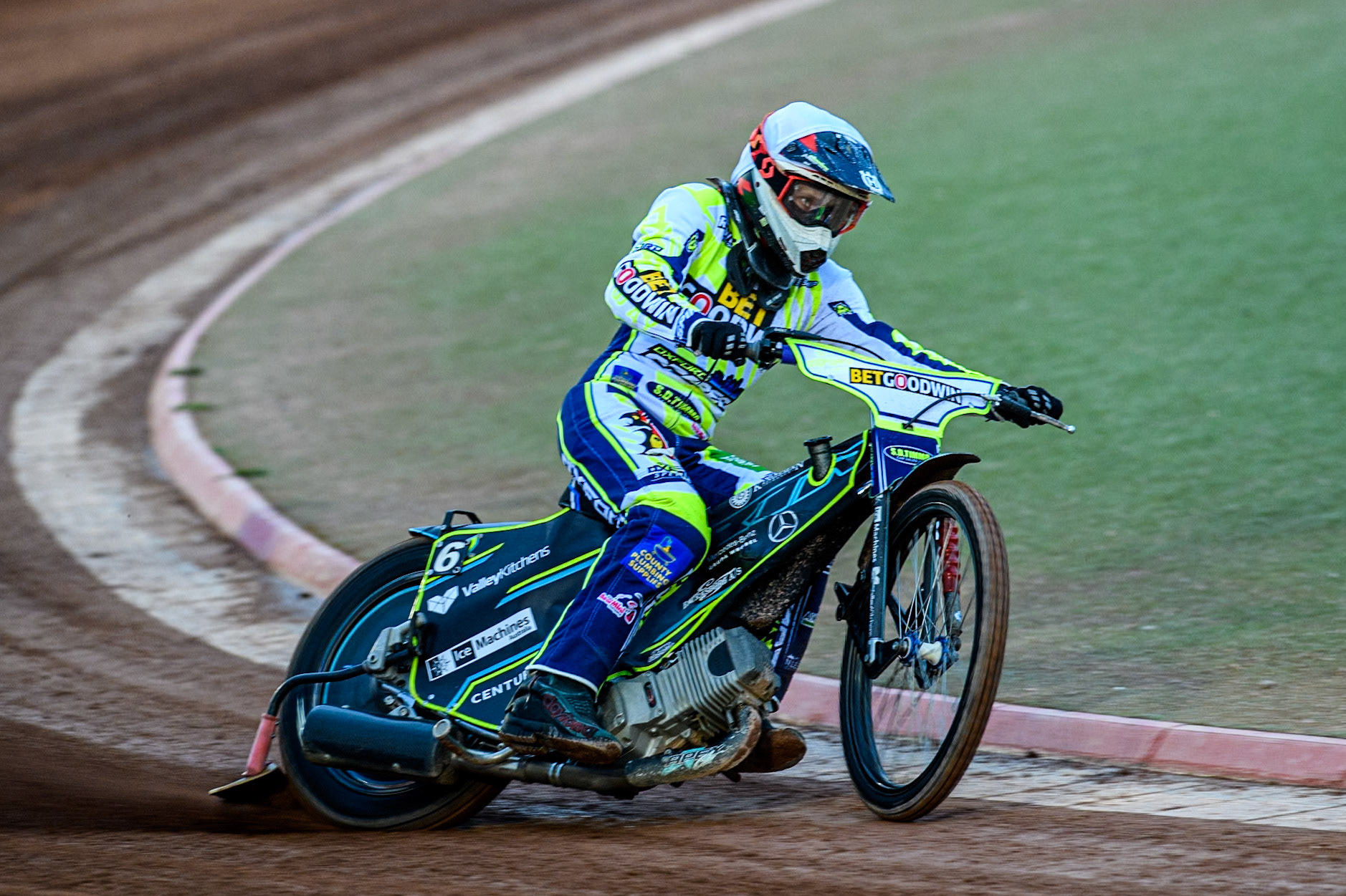 Oxford Spires' Francis Gusts in action during the Rowe Motor Oil Premiership match between Belle Vue Aces and Oxford Spires at the National Speedway Stadium, Manchester on Monday 14th April 2025. (Photo: Ian Charles | MI News)