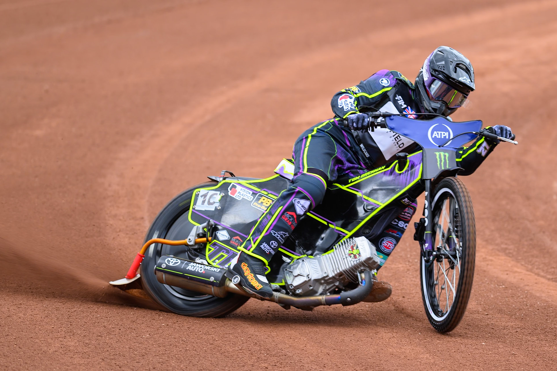 Wild Card Tom Brennan (16) of Great Britain during practice for   the ATPI  FIM Speedway GP of Manchester at the National Speedway Stadium, Manchester on Friday 5th June 2026. (Photo: Ian Charles | MI News)