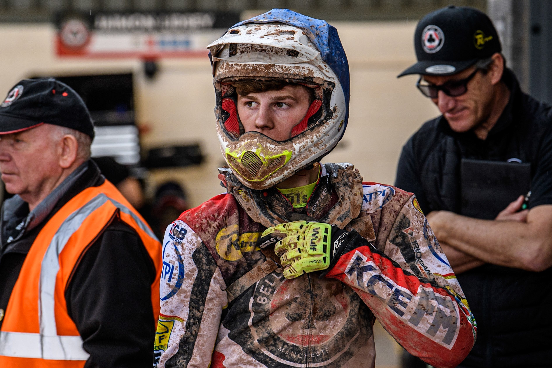 Jake Mulford  readies for his next heat during the SGB Premiership match between Belle Vue Aces and Leicester Lions at the National Speedway Stadium, Manchester on Monday 1st May 2023. (Photo: Ian Charles | MI News)