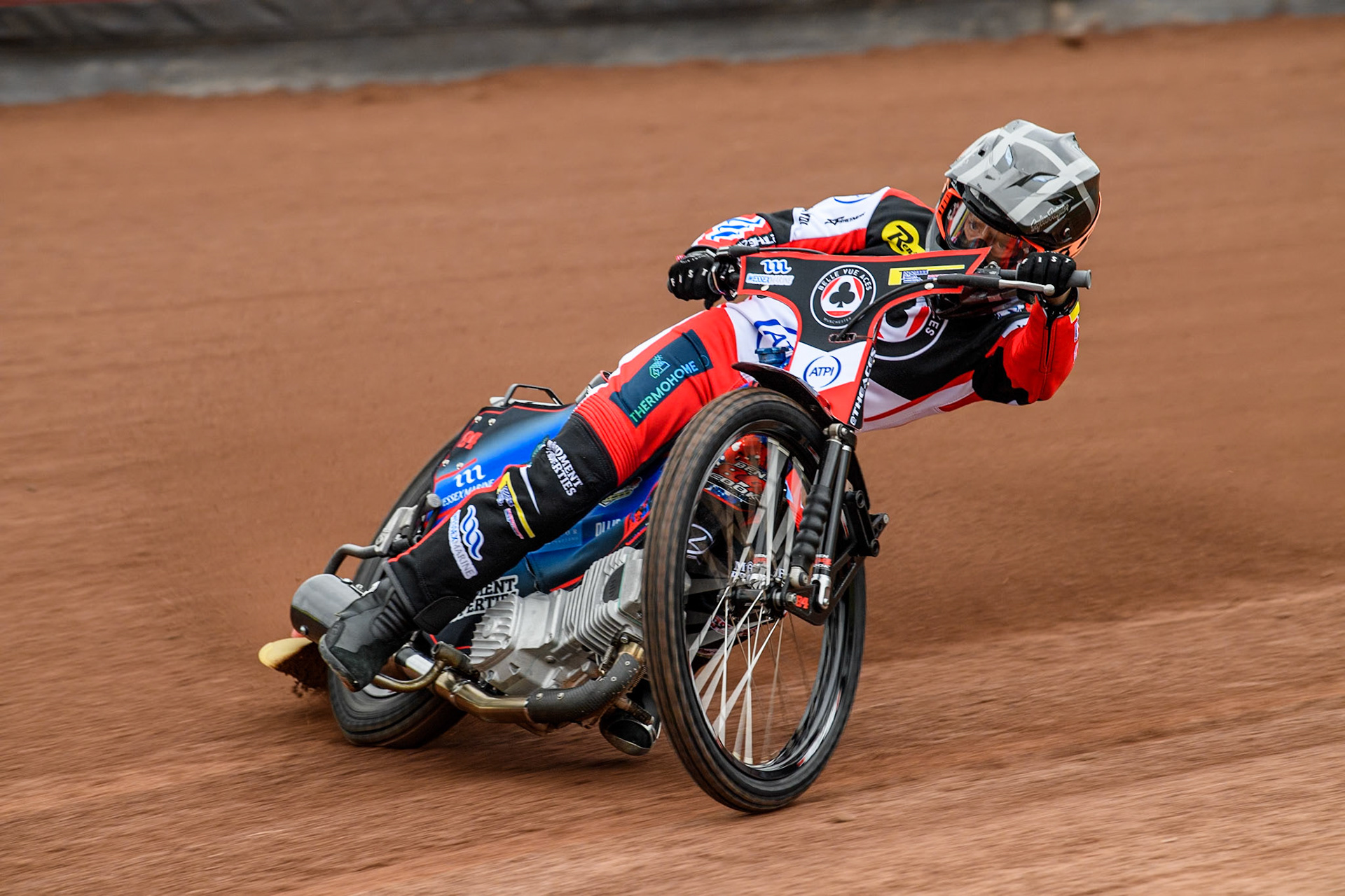 Belle Vue Aces' rider Ben Cook in action during the Belle Vue Aces Media Day at the National Speedway Stadium, Manchester on Monday 11th March 2024. (Photo: Ian Charles | MI News)