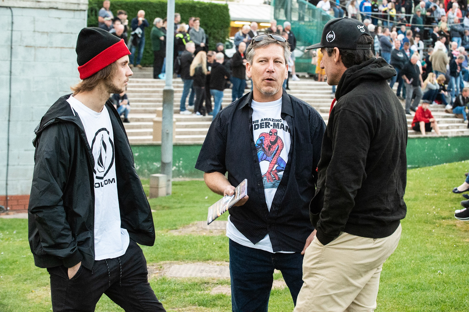 Photo by Ian Charles:

Mark Lemon (right) chats with Sam Ermolenko (centre) and Zaine Kennedy at Wolverhampton 

Wolverhampton Wolves v Belle Vue Aces, British Speedway Premiership 22 April 2019