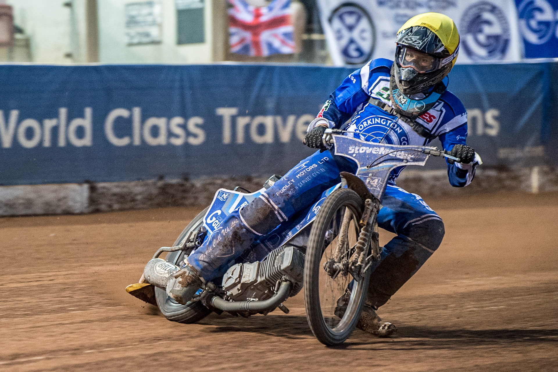 Harry McGurk in action for Workington GT Tyres Comets during the National Development League match between Belle Vue Colts and Workington Comets at the National Speedway Stadium, Manchester on Friday 25th August 2023. (Photo: Ian Charles | MI News)