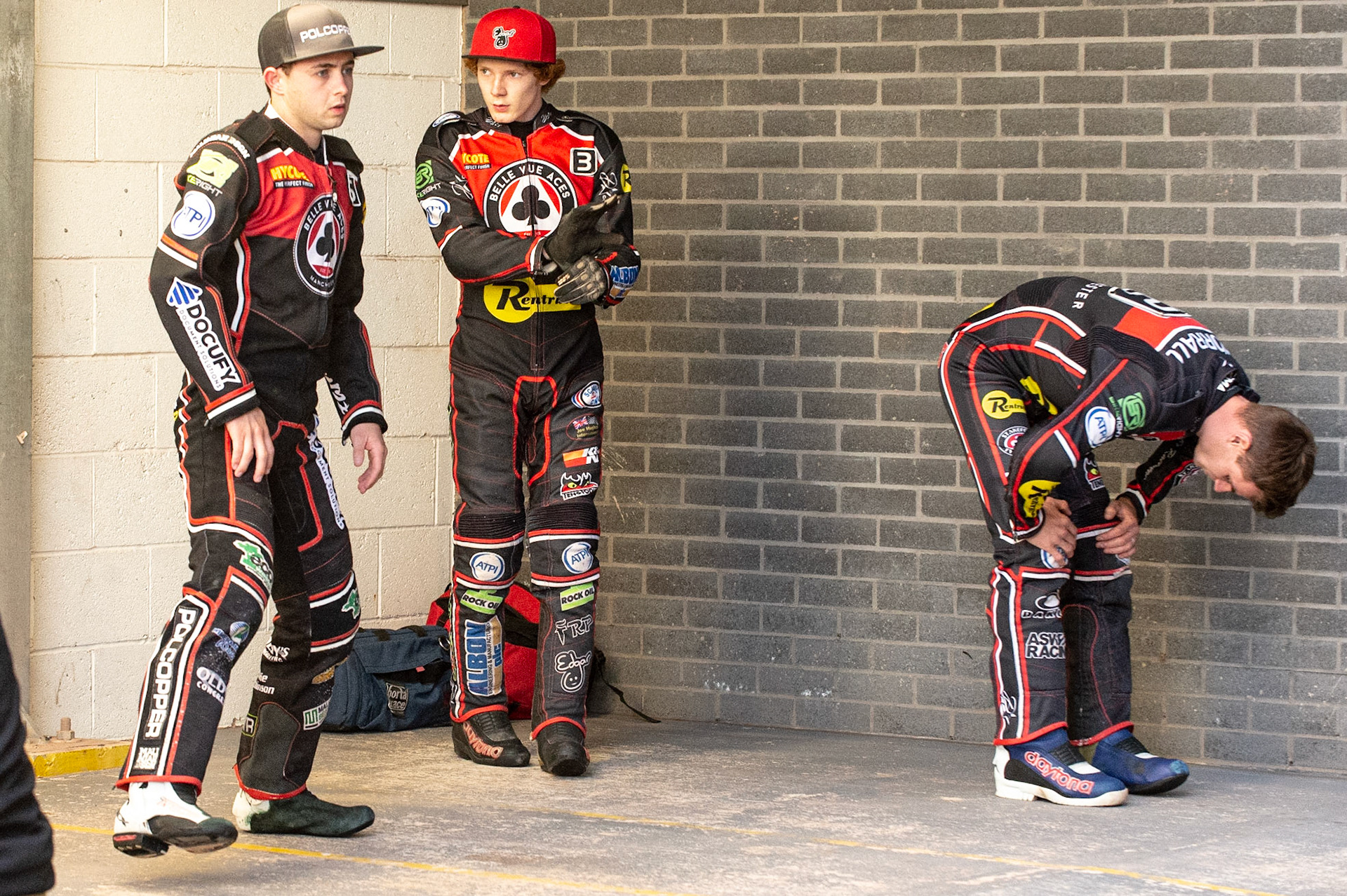 Photo by Ian Charles:

With Max Fricke out injured, Jaimon Lidsey , Dan Bewley  and Steve Worrall  use his pit bay to warm up 

Belle Vue Aces v Wolverhampton Wolves, SGB Premiership, National Speedway Stadium, Manchester, Monday, 19, August, 2019