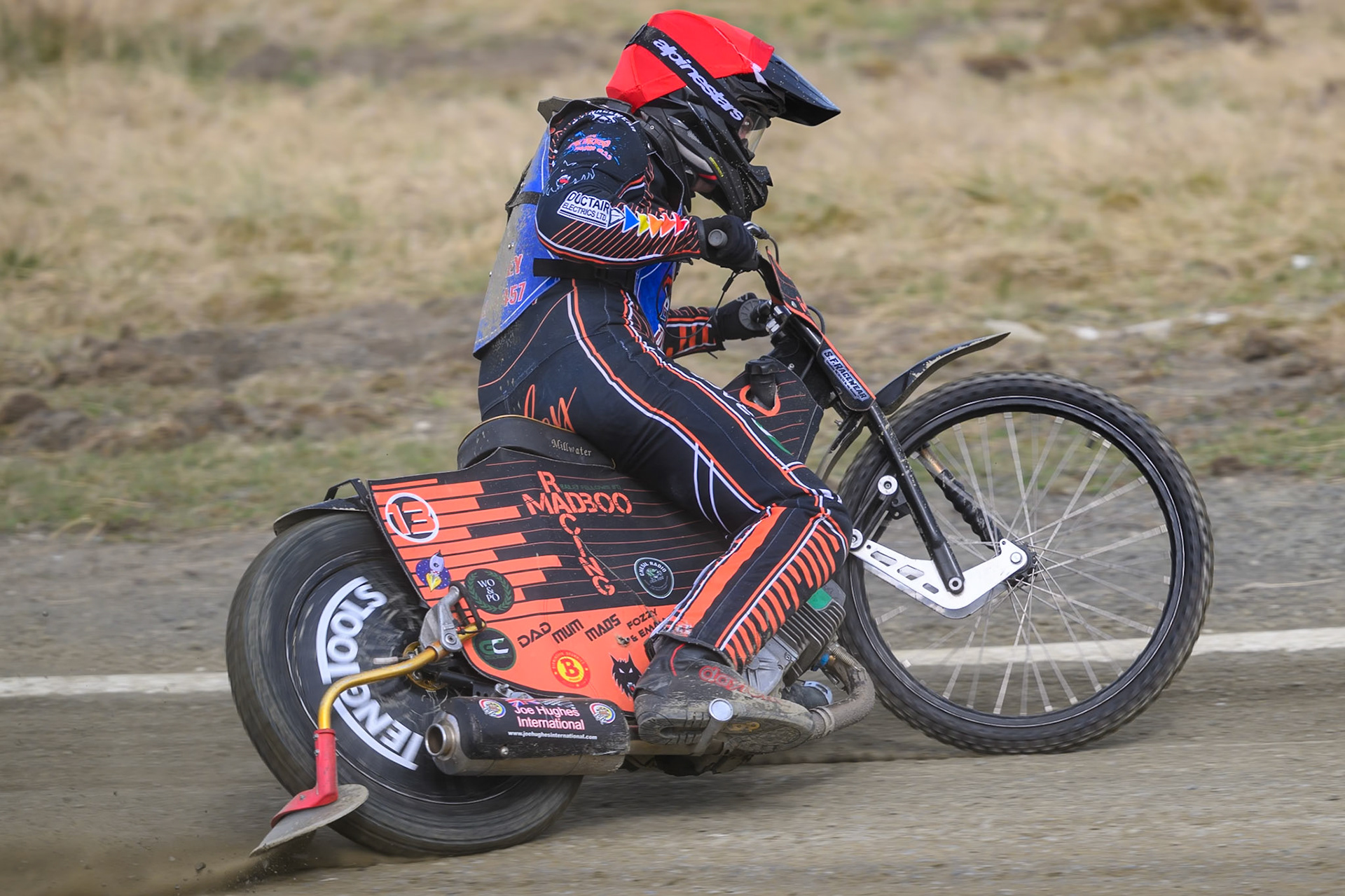 Alex Spooner of Buxton Bulls  in action during the Challenge match between Buxton Bulls and Leicester Lion Cubs at Hi-Edge Speedway, Buxton on Sunday 26th April 2026. (Photo: Ian Charles | MI News)